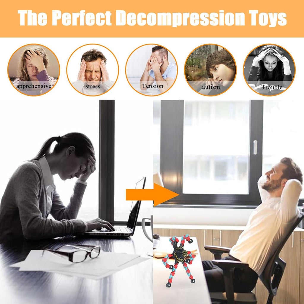 12 PCS Noctilucent Transformable High Speed Rotation Fidget Spinners Toys for Kids and Adults Stress Relief Fingertip Toys for Boys and Girls Fingertip Gyros for ADHD Autism for Kids