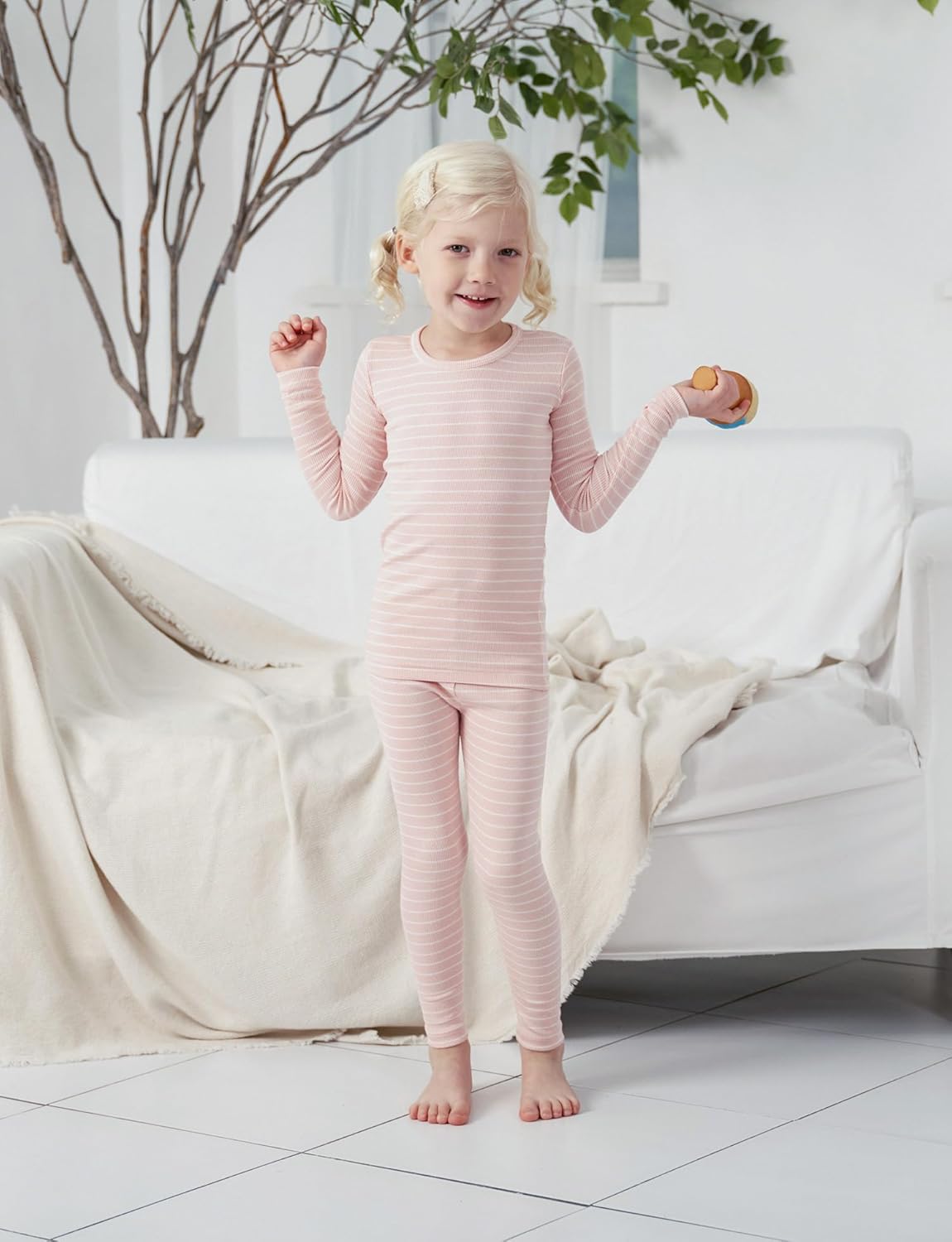 AVAUMA Stripe Pattern Baby Boys Girls Pajama Set Kids Toddler Snug fit Ribbed Sleepwear pjs for Daily Life Style