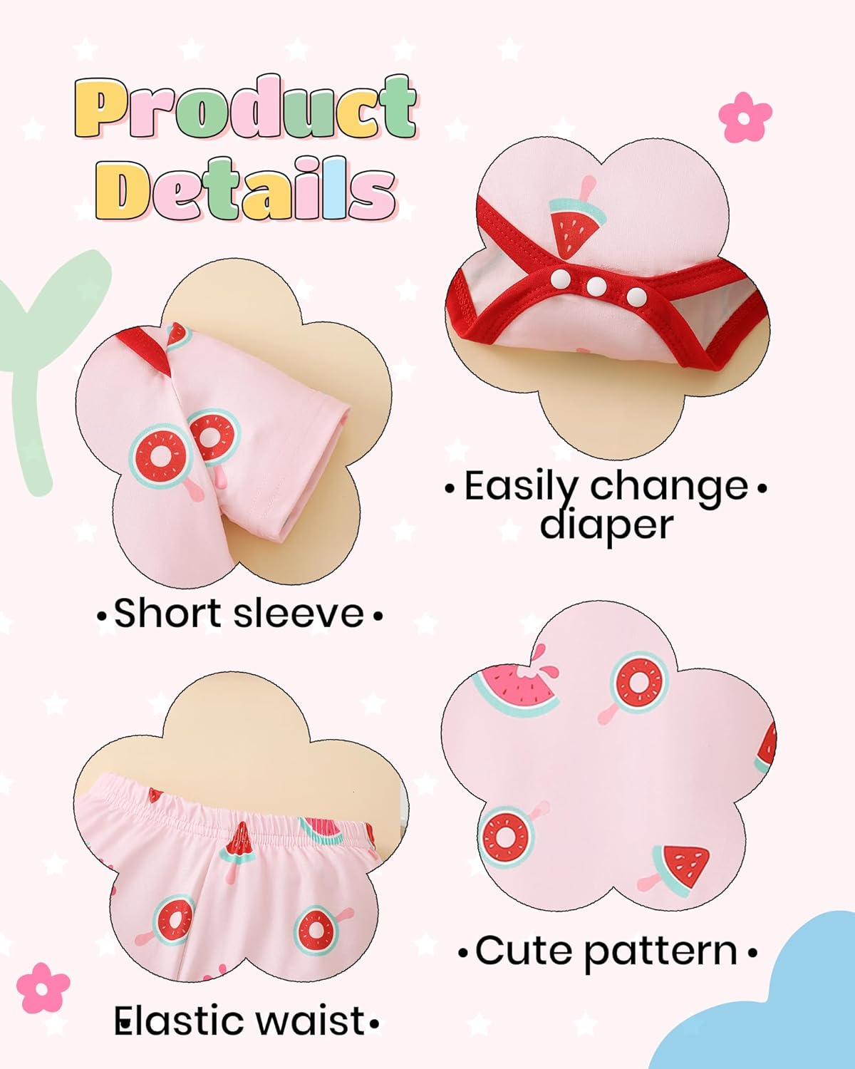 NZRVAWS Newborn Baby Boy Girl Clothes Unisex Infant Romper Pants Set Hat 4-Pack Outfits 0-12 Months 16 Pieces Toddler