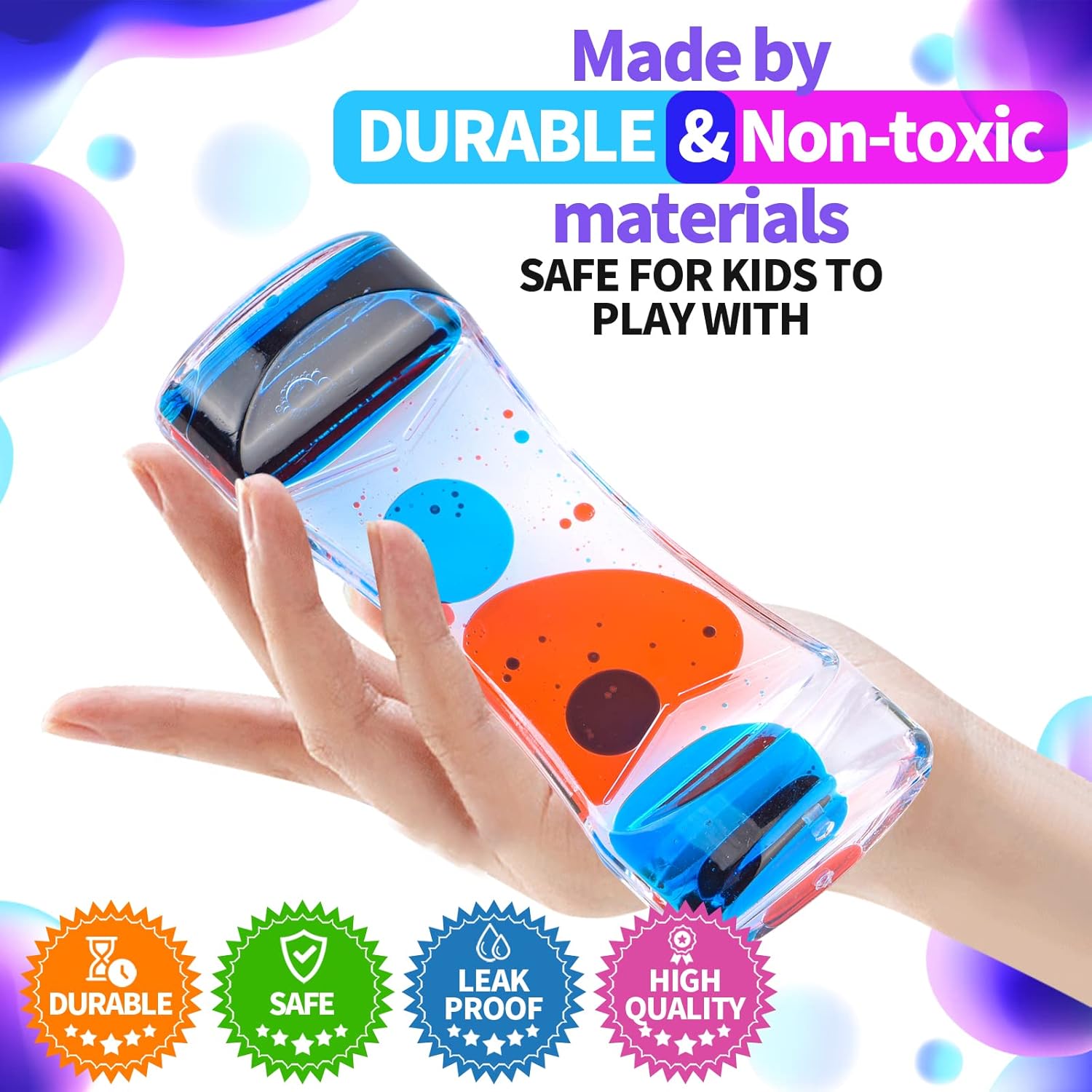 10Pack Liquid Motion Bubbler for Sensory Play Mini Baby Fidget Toys, Easter Basket Stuffers for Toddler, Calming Desk Toys,Small Coolest Stocking Stuffers for Kids