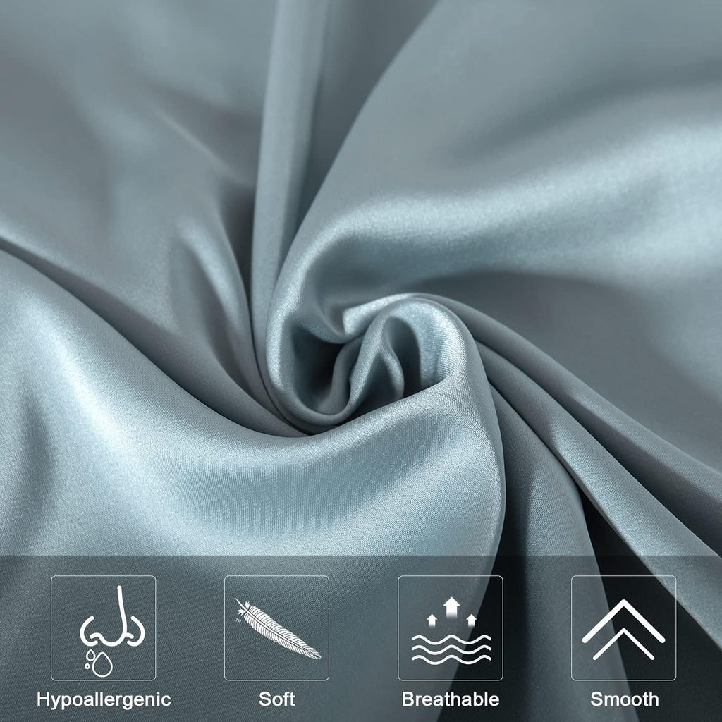 Mulberry Silk Pillowcase for Hair and Skin,Toddler Size Kids Silk Pillow Case with Hidden Zipper,Allergen Proof Dual Sides Soft Breathable Smooth Silk Pillow Cover(Toddler,Aqua Blue)