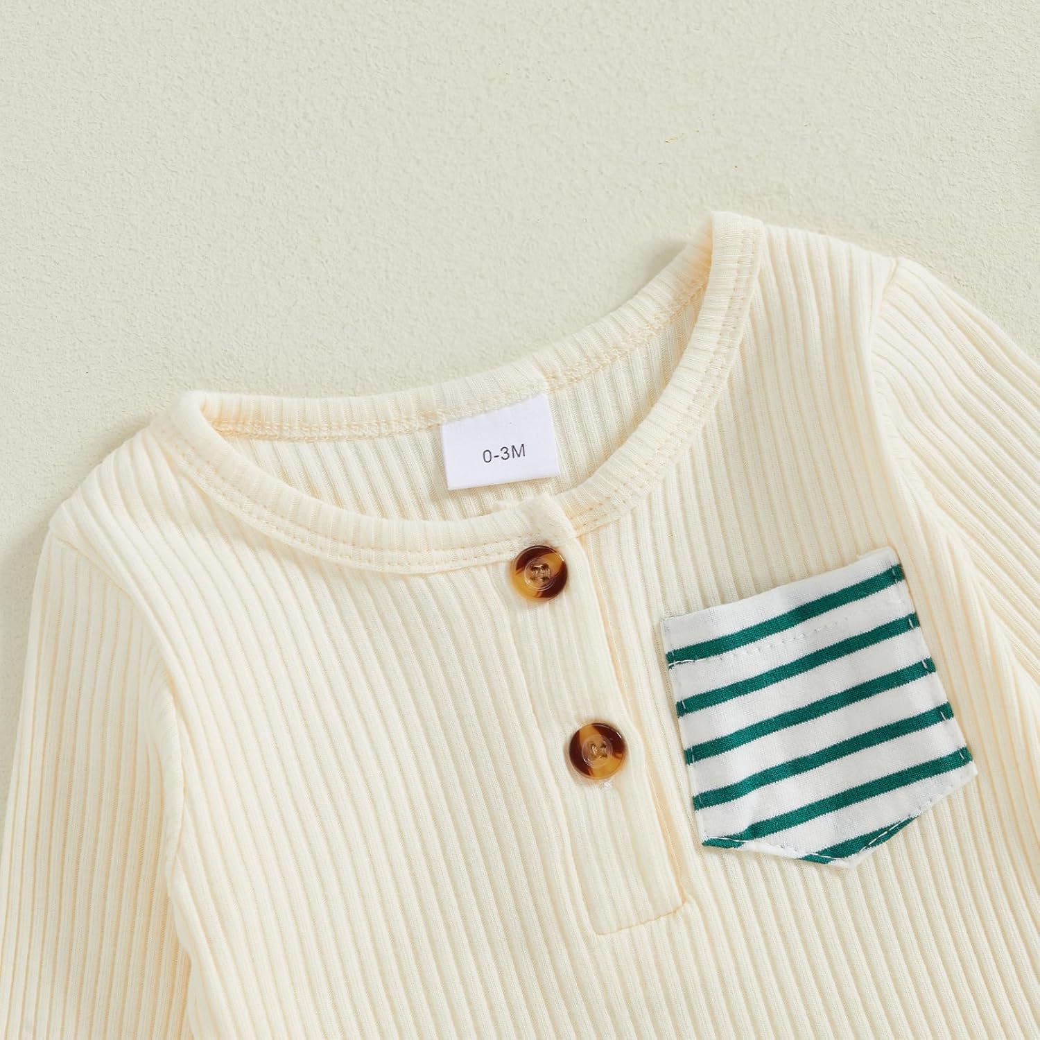 fhutpw Baby Boy Clothes 3 6 12 18 Months Ribbed Knitted Long Sleeve Romper and Pants Sets Newborn Fall Splicing Color Outfits