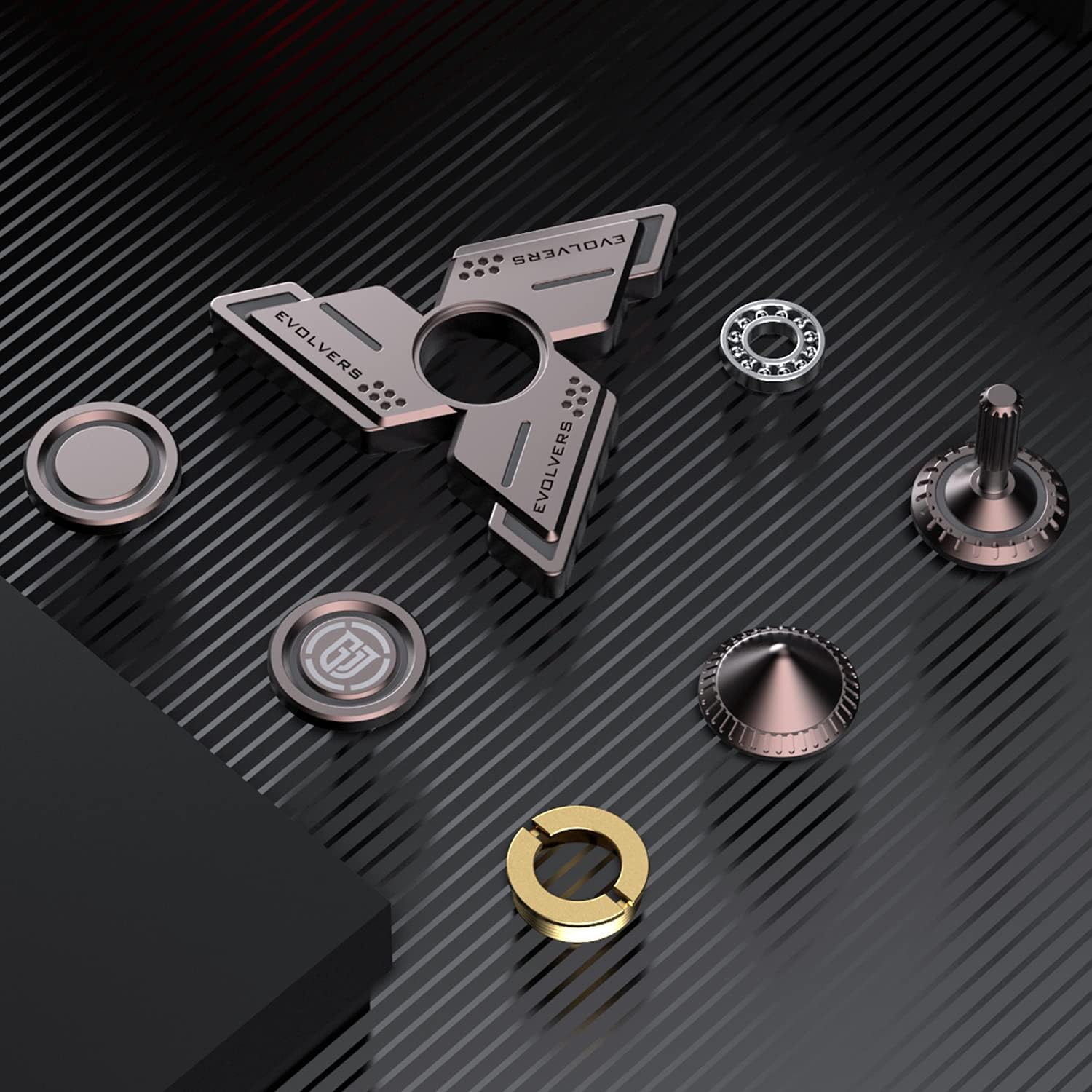 Cyclone Fidget Spinners,Gray Metal with Green Luminous, Durable High Speed Silent Bearing, Finger Hand Spinner,Relieve Stress & Anxiety,Toys/Gifts for Adults & Kids (DIY Accessories Included)