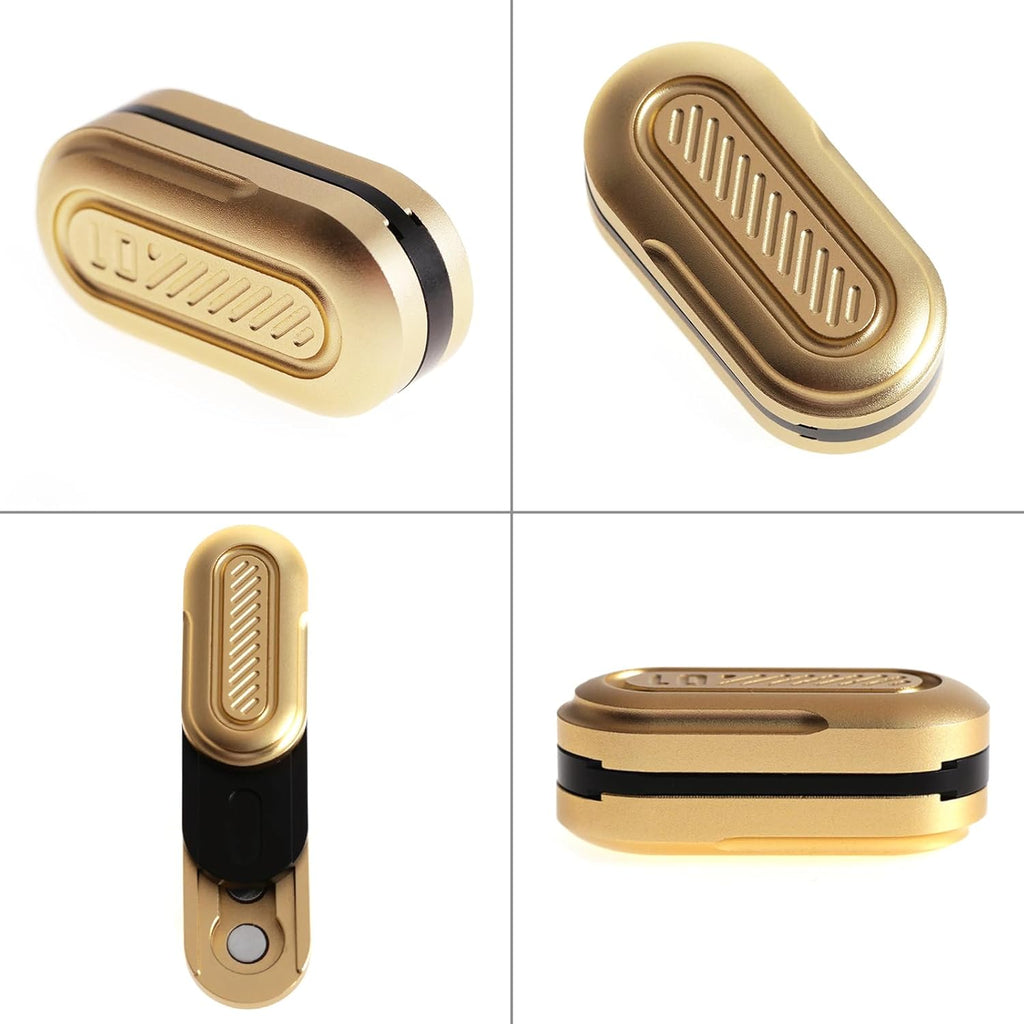 Mini Fidget Slider, Metal Card Fidget Slider Fidget Keychain Fidget Blocks Kit Adult Anxiety Anti Stress (#1 - Gold)