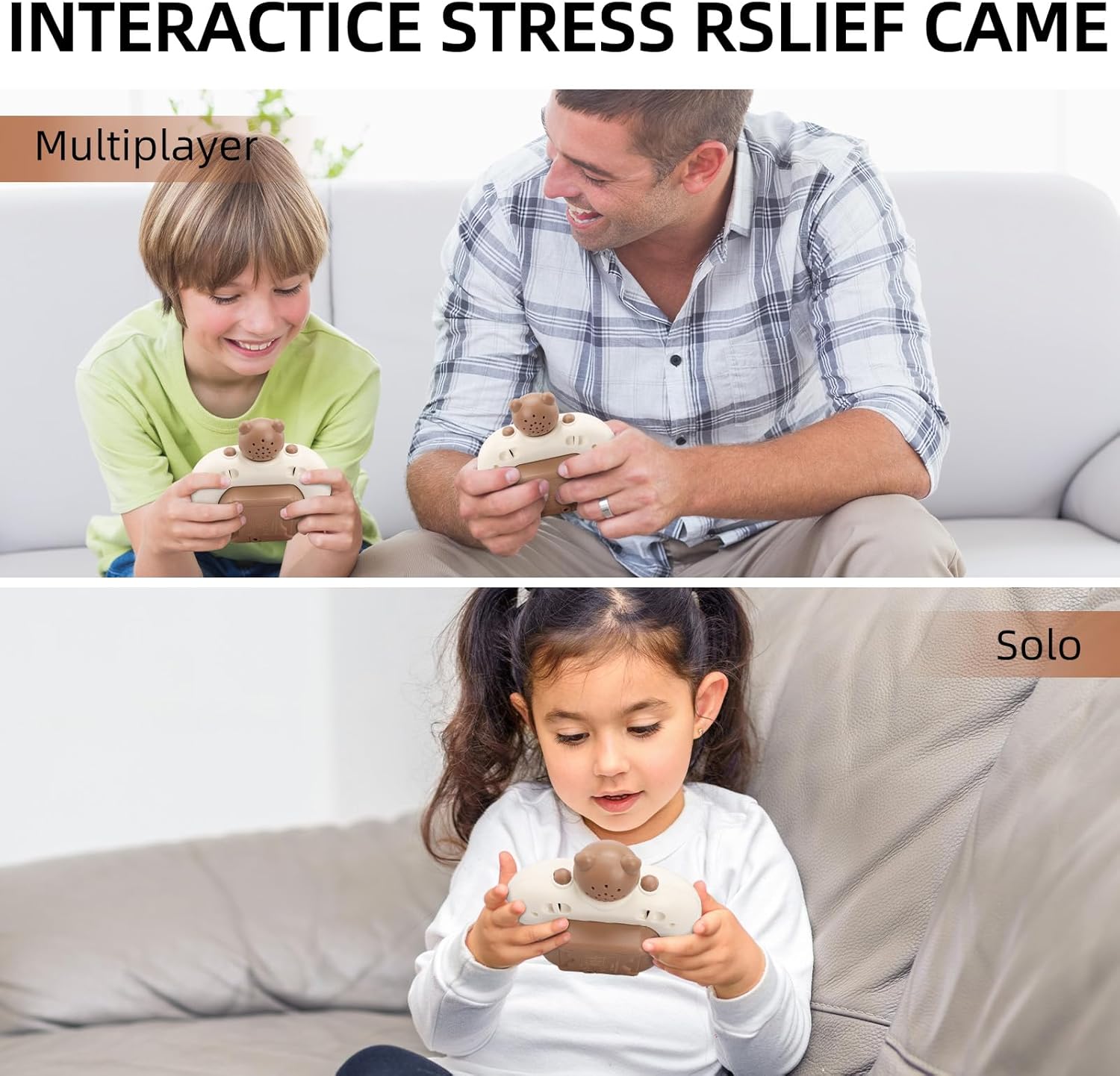 Fast Push Game Pop Fidget Toys for Kids, Fast Push Bubble Game, Handheld Puzzle Game Sensory Toys with LED Screen, Quick Push Light Up Game Gifts for 3-12 Year Old Girls Boys (Bear)