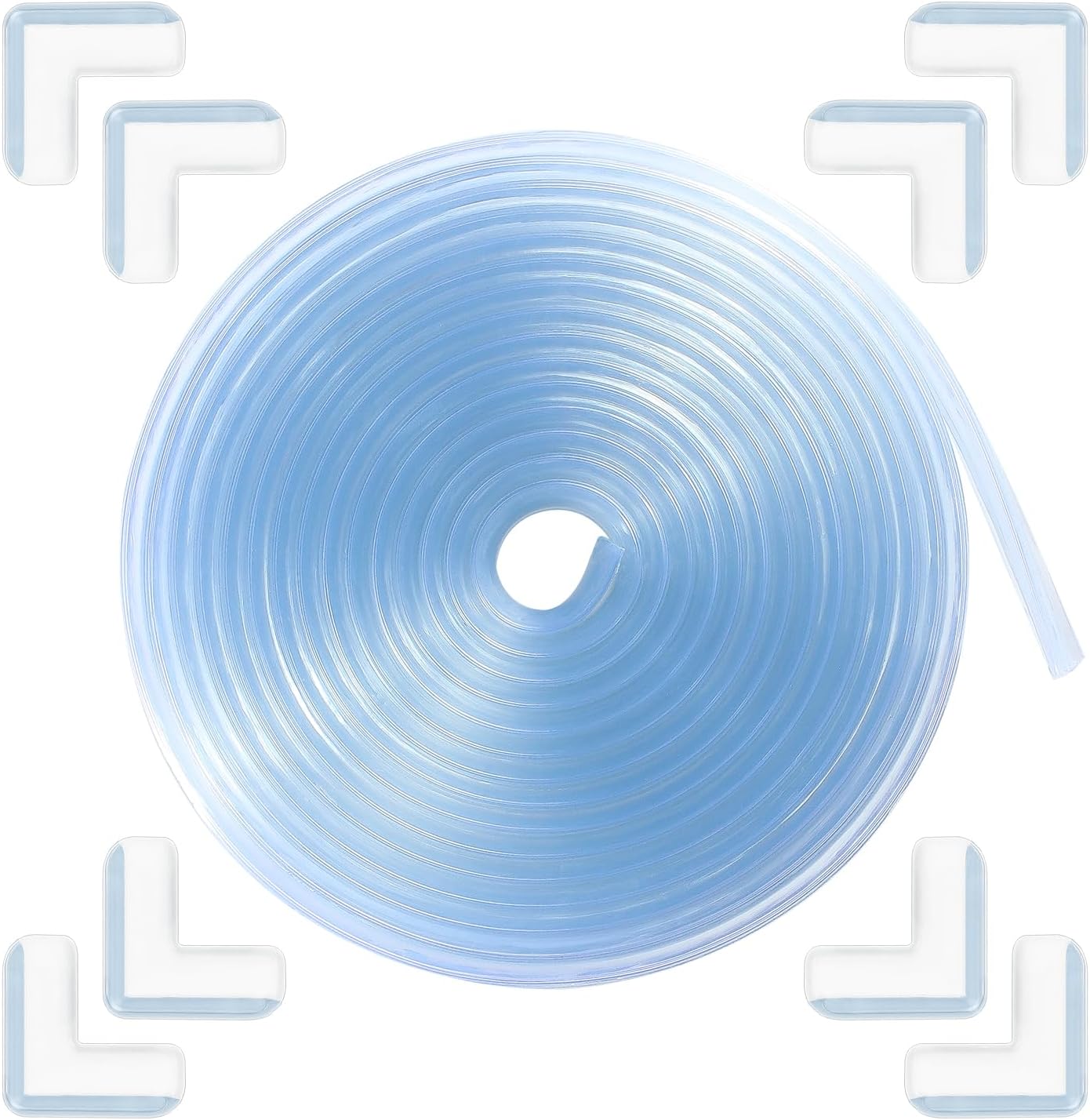 Edge Corner Protector Baby Proofing 12ft (3.7M) with 8 Corners, Clear Soft Corner Protectors Baby Proof, Furniture Corner Guard & Edge Safety, Edge Protector for Table and Fireplace