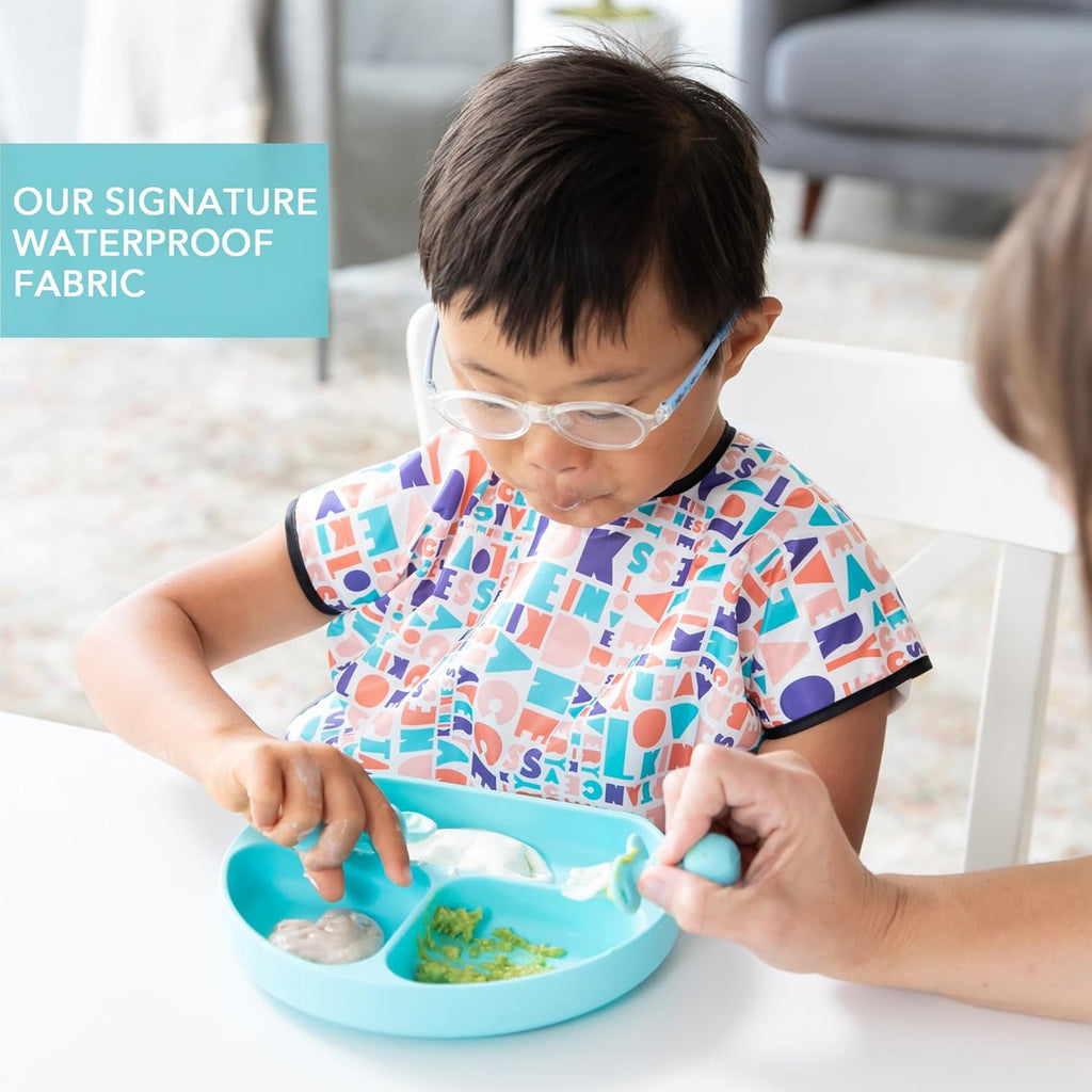 Bumkins Bibs - Toddler Bibs, Waterproof, Large for 1-3 Years, Short Sleeve