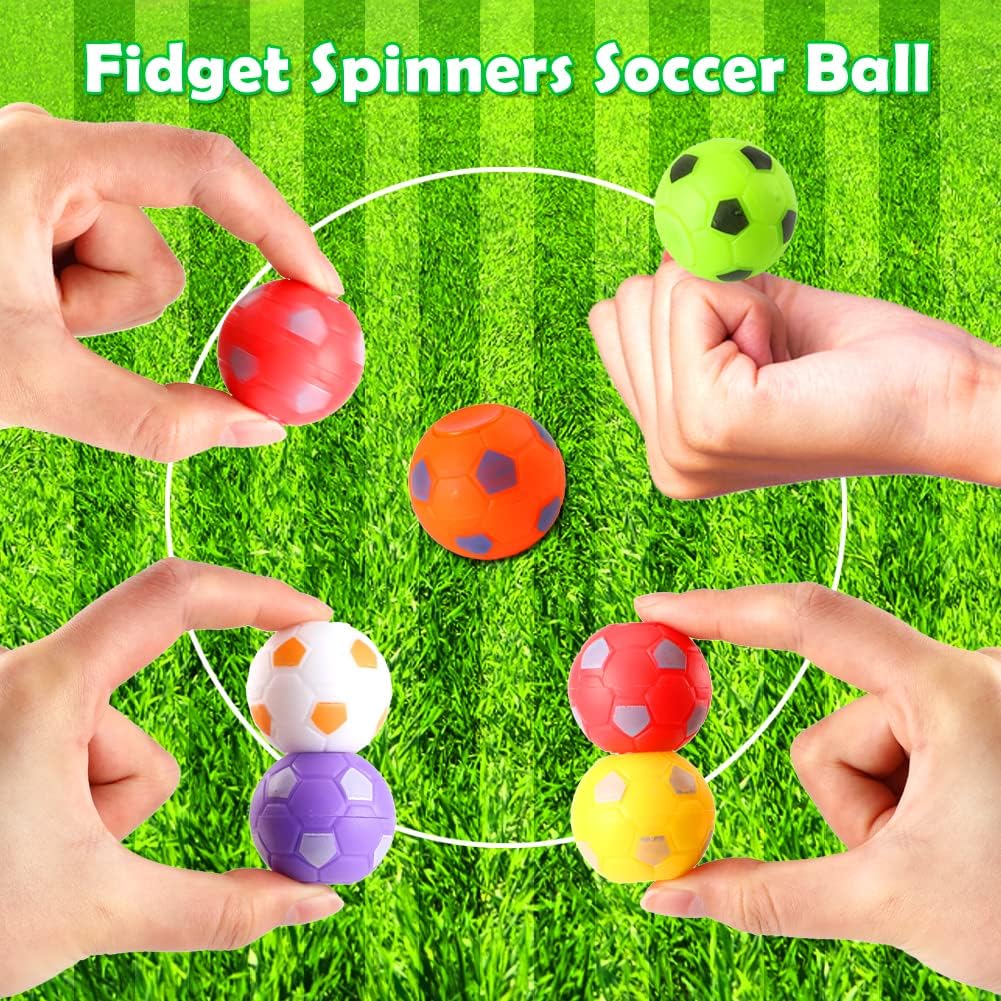 42 Pack Soccer Party Favors, Mini Fidget Spinners Soccer Ball Toys Sensory Fidget Toys Party Favors for Kids 4-8 8-12 Goodie Bag Stocking Stuffers Birthday Prizes for Classroom