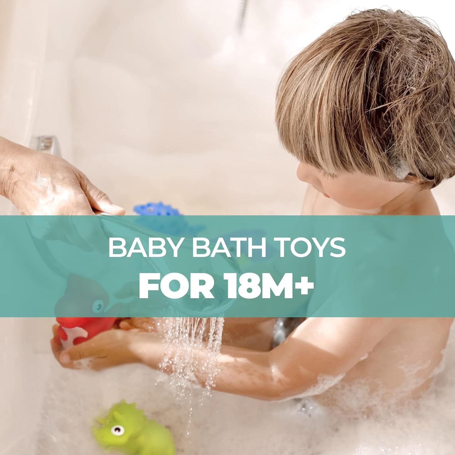 Hely Cancy Infant Bath Toys for 18 Months - No Hole Animal Bathtub Toys, Baby Bath Tub Toys