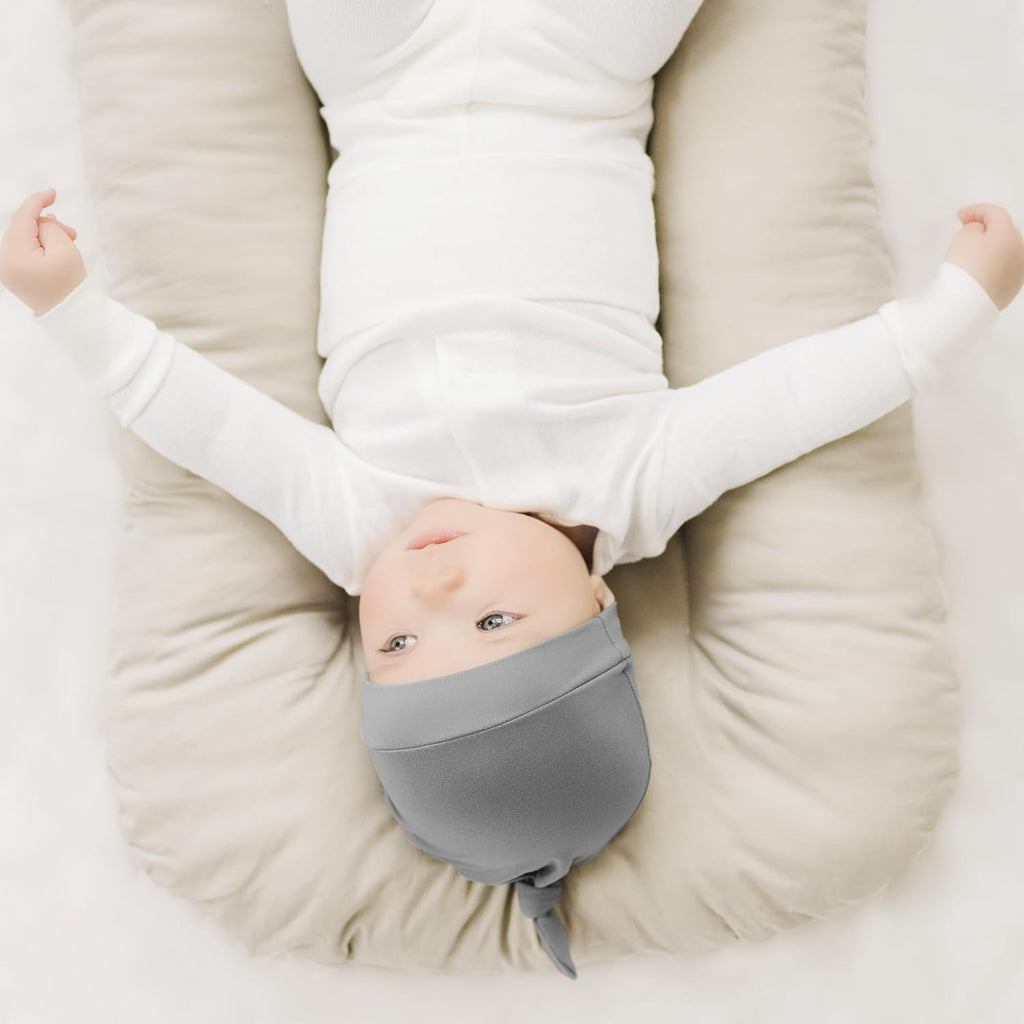 Konssy 6 Pack Baby Newborn Hats Set Knot Beanie Hats Soft for Infant Baby Girls Boys Caps 0-6 Months