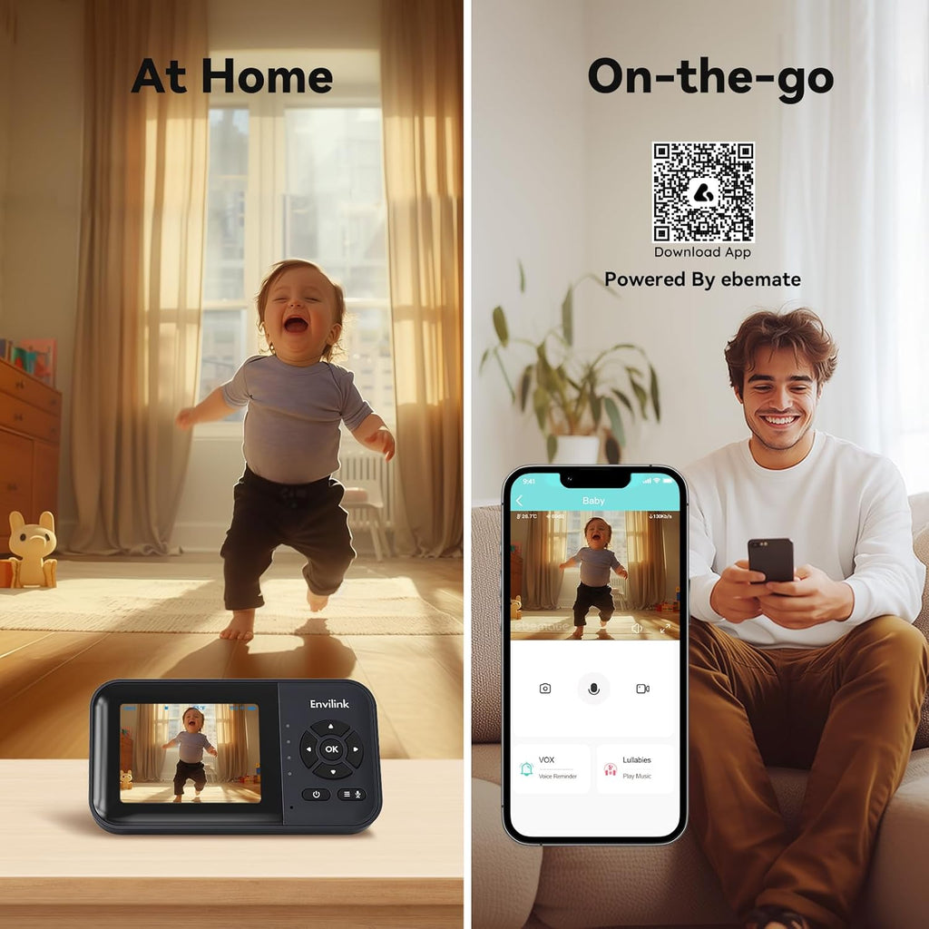 Baby Monitor with Camera and Audio, Video Baby Monitor WiFi Night Vision, 2.8" LCD Screen Baby Camera VOX Mode Alarm and 1200ft Long Range