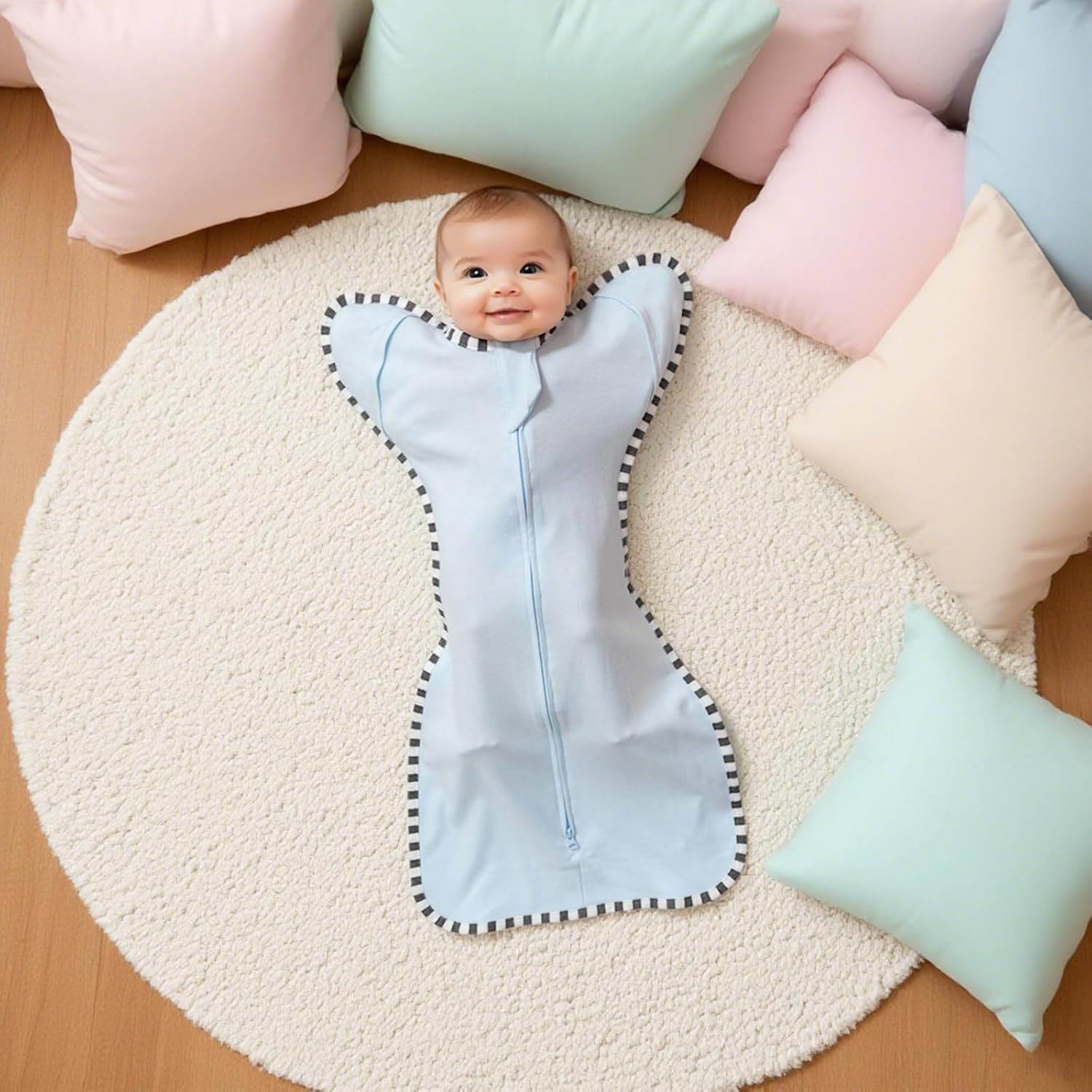 Baby Swaddle Blanket for Newborns and Infants,2-Piece Set Infant Pajamas,Bidirectional Zipper,Easy to Put On and Take Off