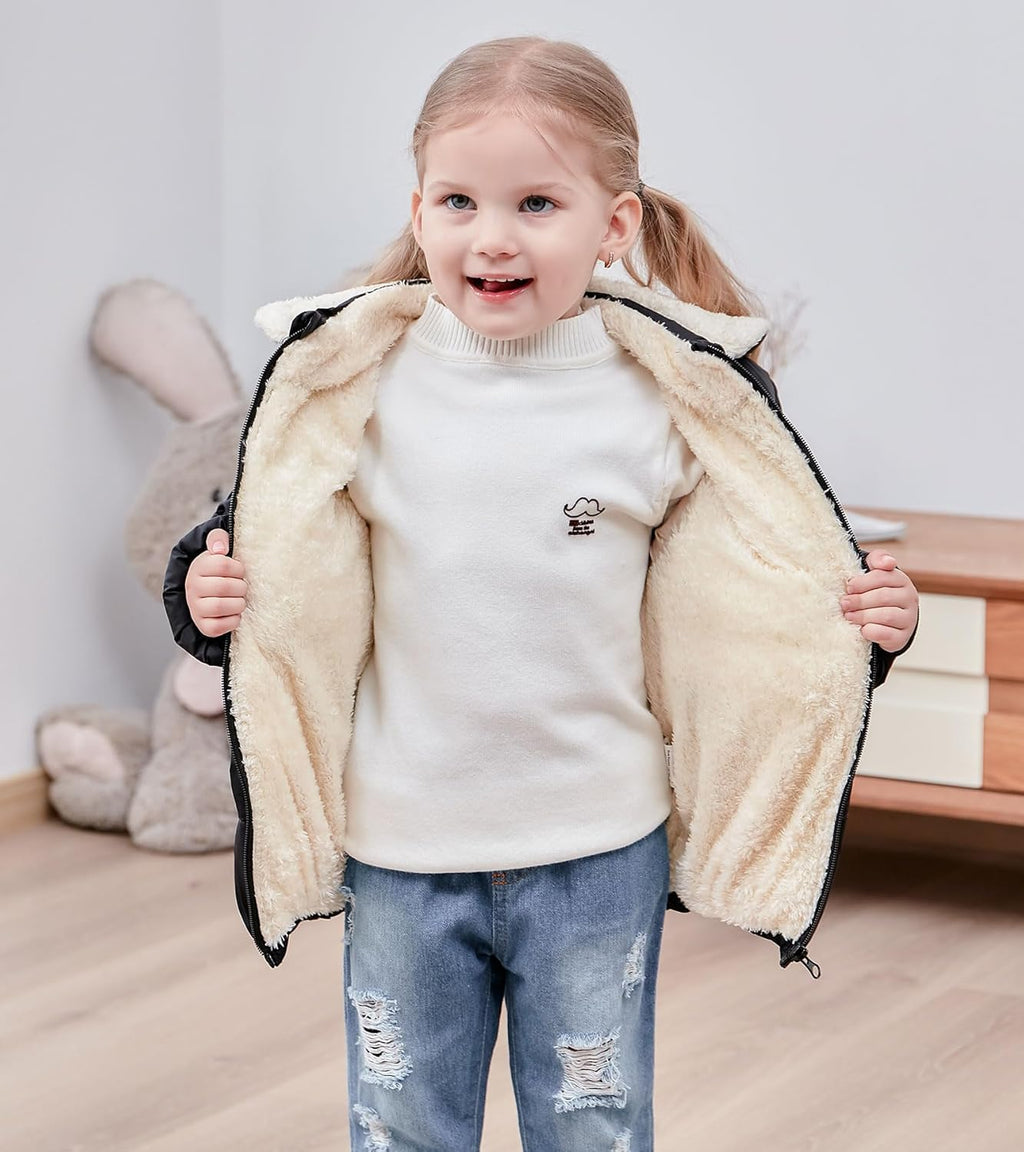 TUONROAD 1-6T Baby Girl Boy Winter Fleece Coats Toddler Warm Puffer Jackets Kids Down Alternative Outerwear