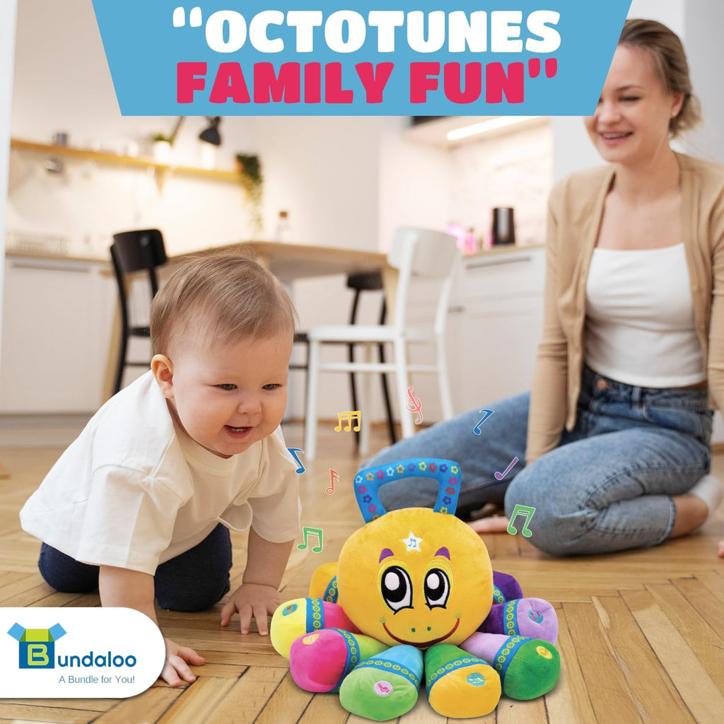Bundaloo Musical Octopus Plush Toy - Plays Fun Songs and 8 Musical Key Notes | for Children & Toddlers (Octopus)