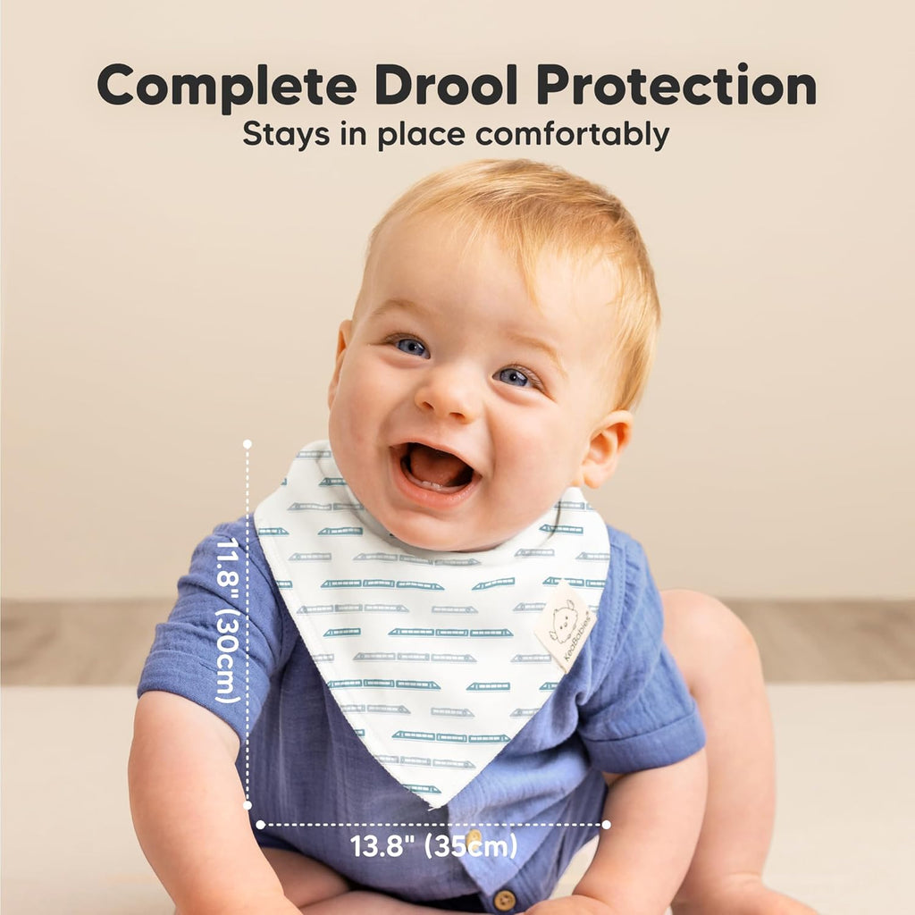 8-Pack Organic Baby Bandana Bibs for Boys, Girls - Super Absorbent Triangle Baby Bibs for Drooling and Teething Infant, 100% Cotton Extra Soft for Newborn, Infant 0-36 Months (Vessels)