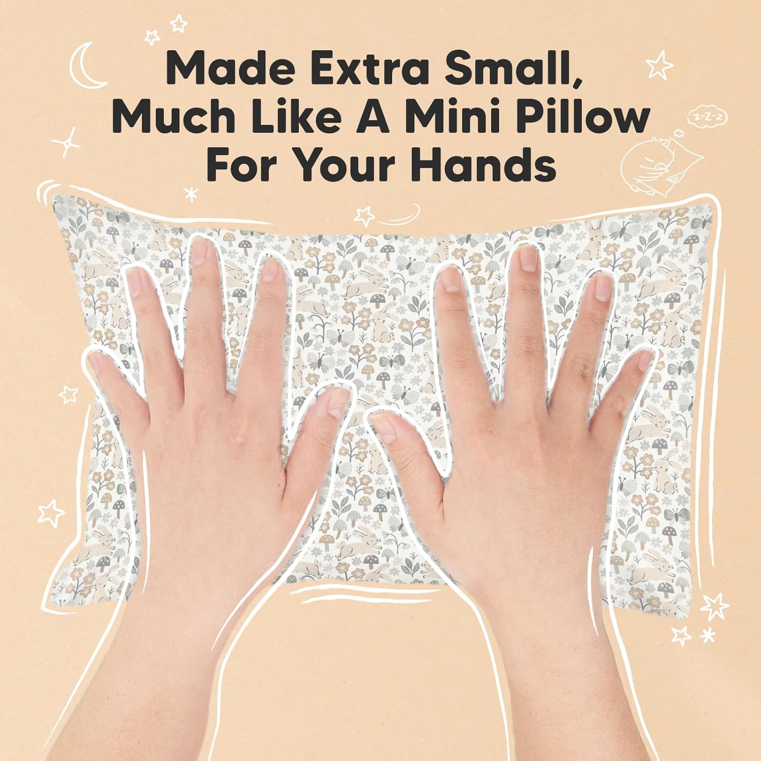Mini Toddler Pillow with Pillowcase - 9x13 My Little Dreamy Travel Kids Pillow for Sleeping, Toddler Bed, Small, Tiny, Organic Cotton Pillowcase, Soft & Breathable, Kids 2-4 Years Old (Prairie)