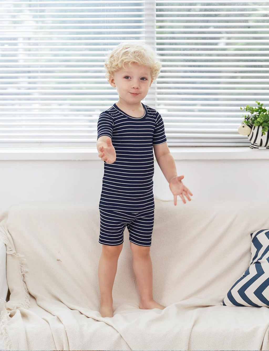 AVAUMA Stripe Pattern Baby Boys Girls Pajama Set Kids Toddler Snug fit Ribbed Sleepwear pjs for Daily Life Style