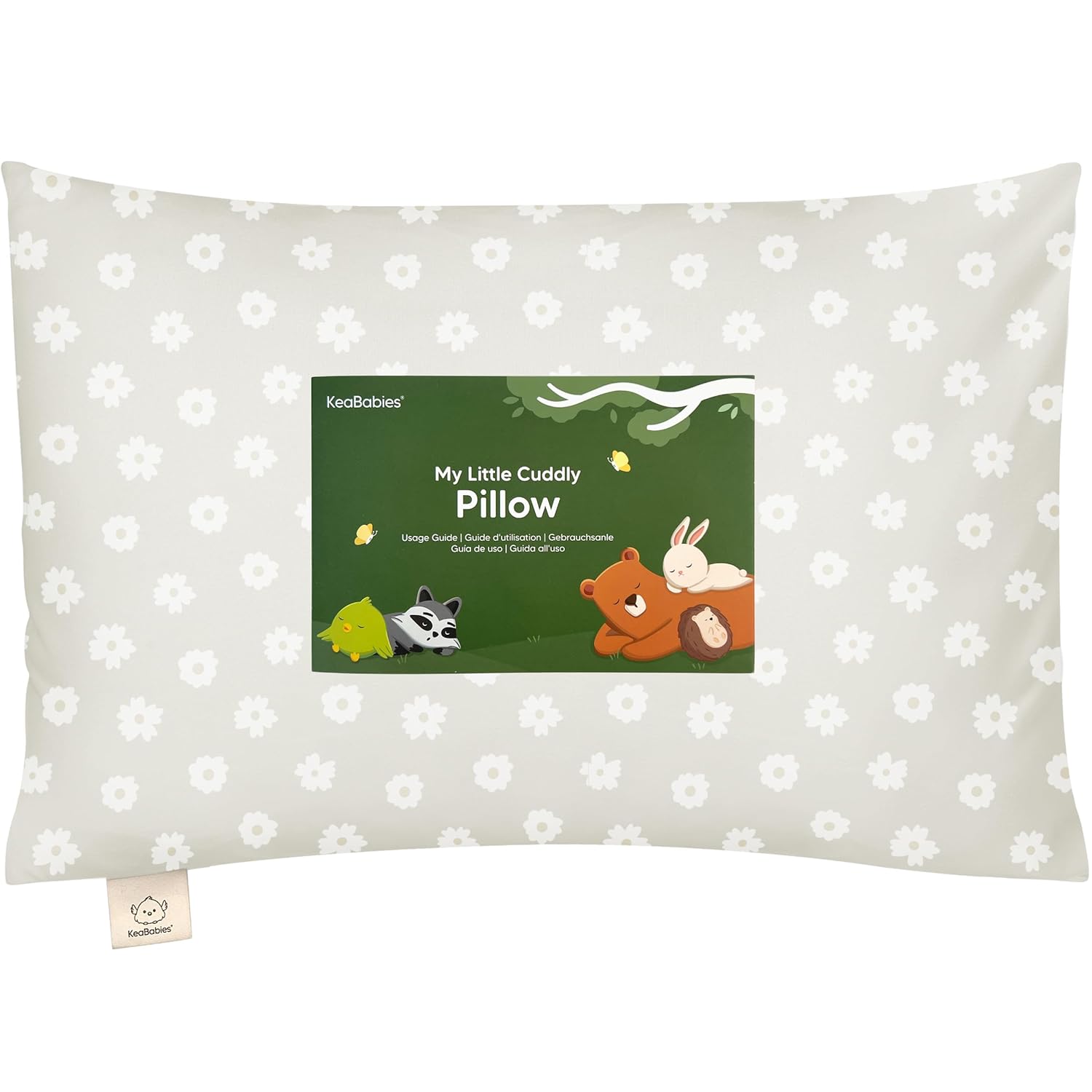 Toddler Pillow with Pillowcase - 13x18 My Little Cuddly Pillow, Viscose Derived From Bamboo Nursery Toddler Pillows for Sleeping,Kids Pillow,Small Travel Pillows,Mini Toddler Bed Pillow (Meadow)