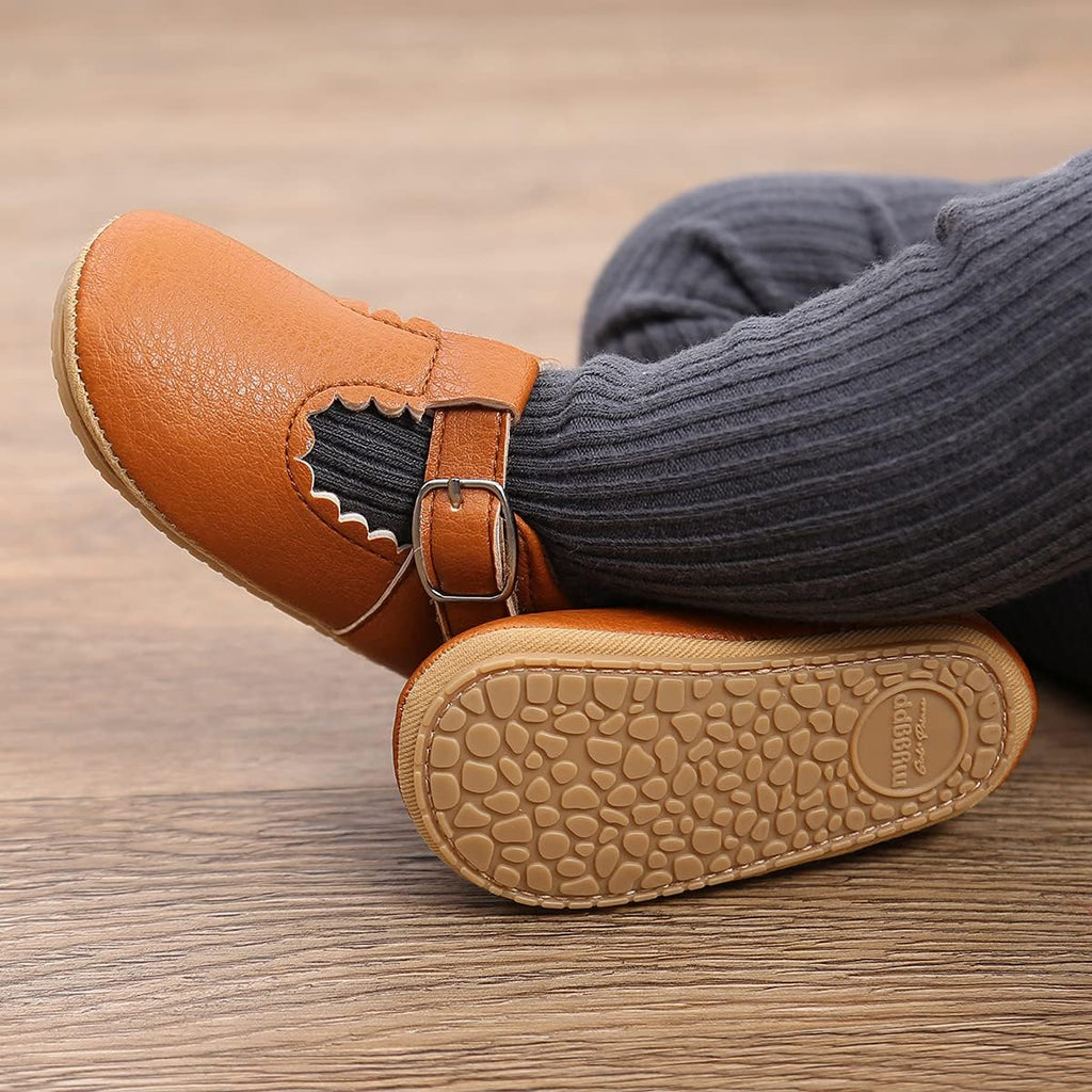 Baby Shoes Mary Jane Flats Non Slip Soft Sole Infant Toddler Sneakers First Walkers Party Christmas Dress Shoes