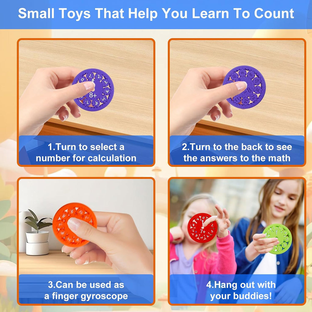 18 Pcs Math Fidget Spinners Toy for Kids, Perfect for Learning Add Subtract Multiplication Division with The Math Spinners, 3D Printing Math Fact Fidget Spinners Prize Toys for Kids Classroom (18pcs)