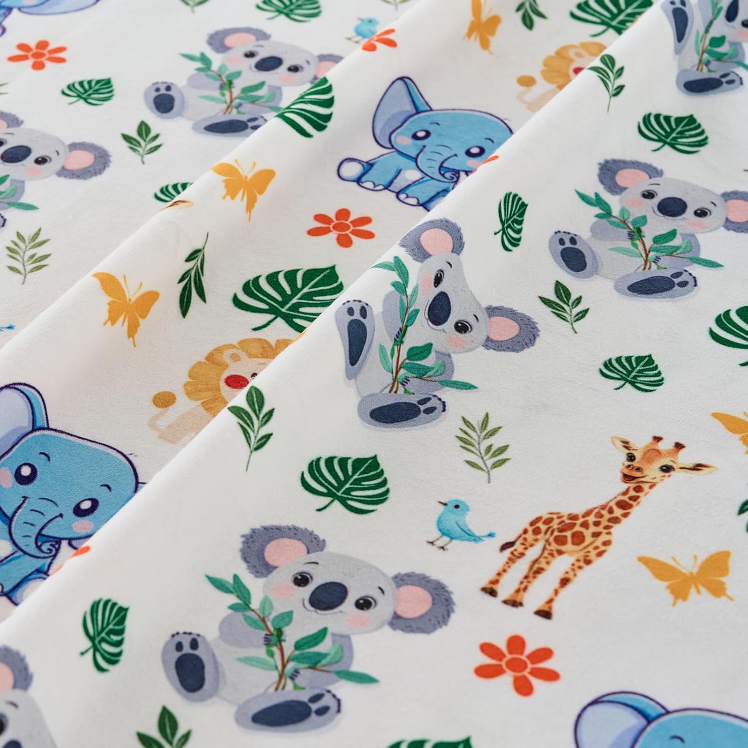 Baby Blanket 30x40 Inches Soft Double Layer Fleece Throw with Cute Animals Print Gender Neutral Crib Blanket for Infant, Toddler, Newborn Baby Girl or Boy Shower Gift