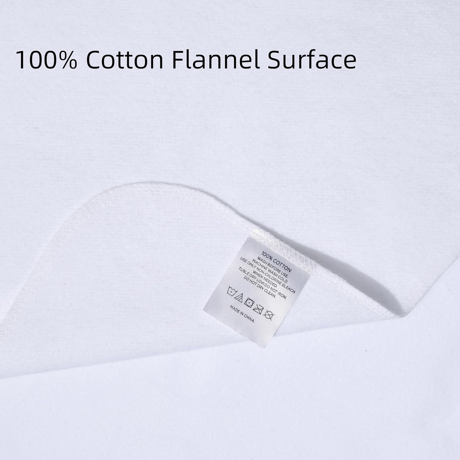 Waterproof Crib Pad, Mattress Protector - Reusable Incontinence Flannel Crib Protector, 27" x 50", for Baby, Toddler, Elderly, Pets - White