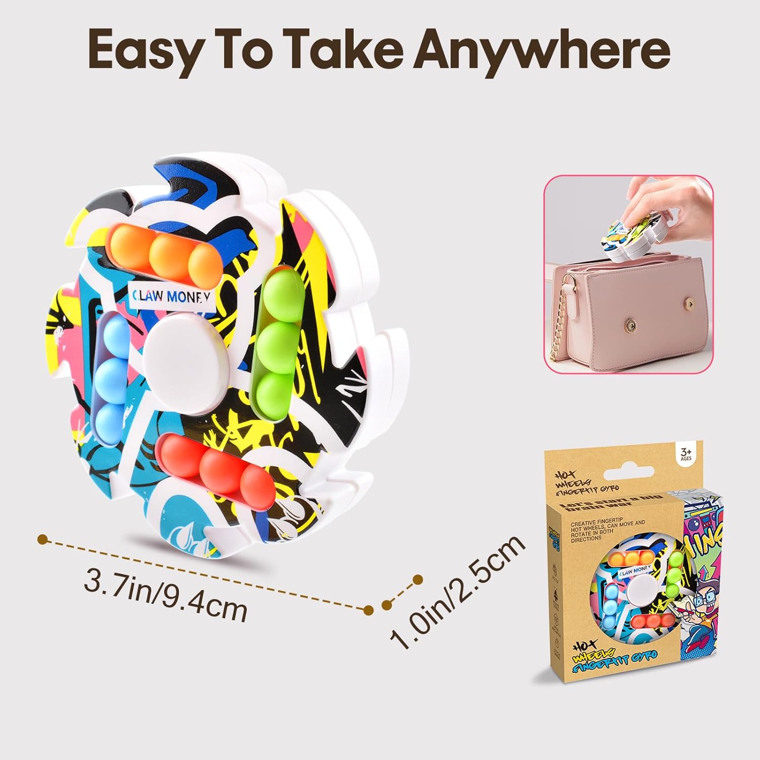 Magic Beans Cube Fidget Spinners Toys,Montessori Educational Toy for Adults Teen Kids Autism ADHA Sensory Toys Fidget Puzzle Toys Rotating Sorting Bean,Gifts for Boys Girls Anxiety Relief Toy