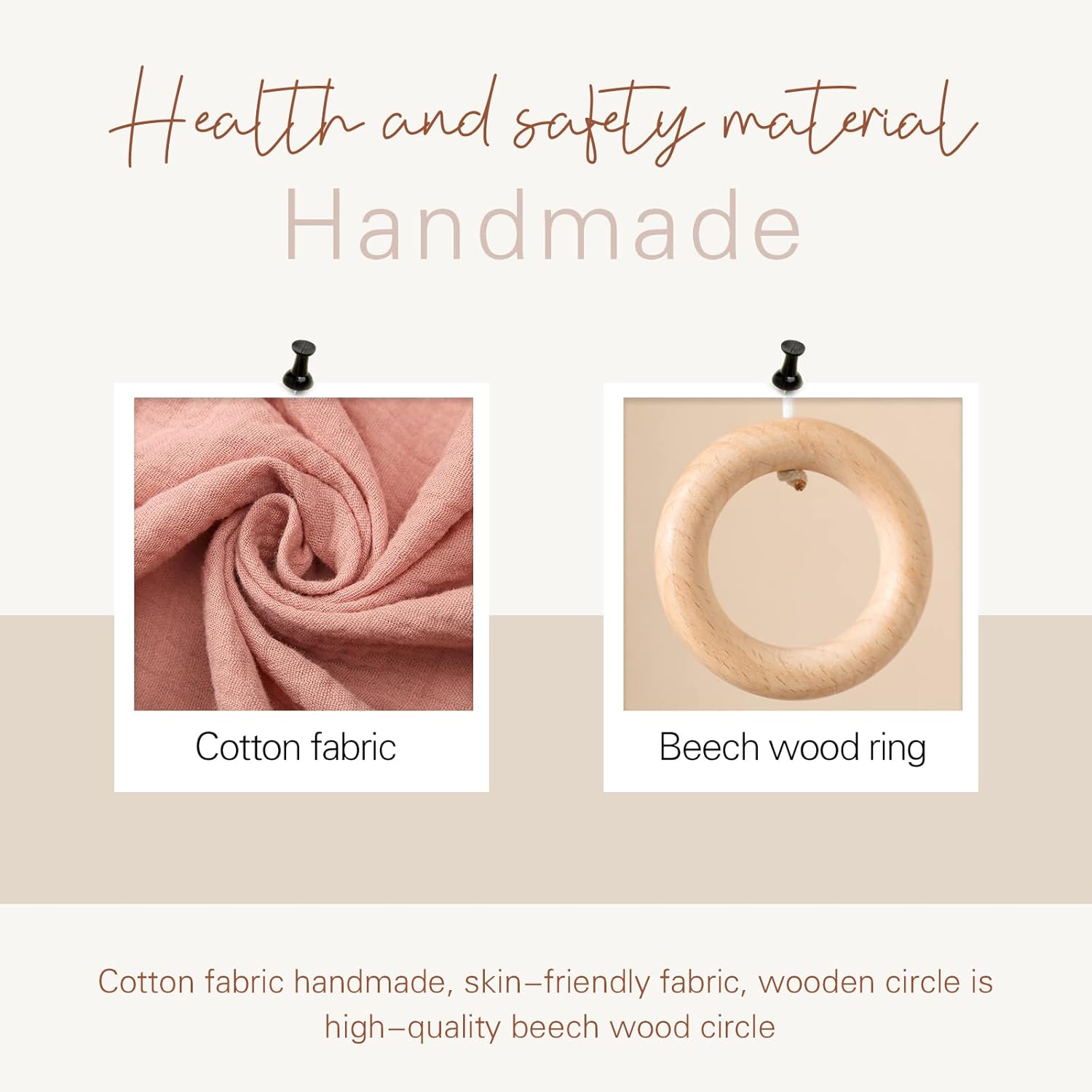 let's make Baby Travel Toy with Music Box - Brahm's Lullaby Pull Musical Toy, Mobile Crib Bed Bell for Carriers and Cribs Beige Moon Music Box