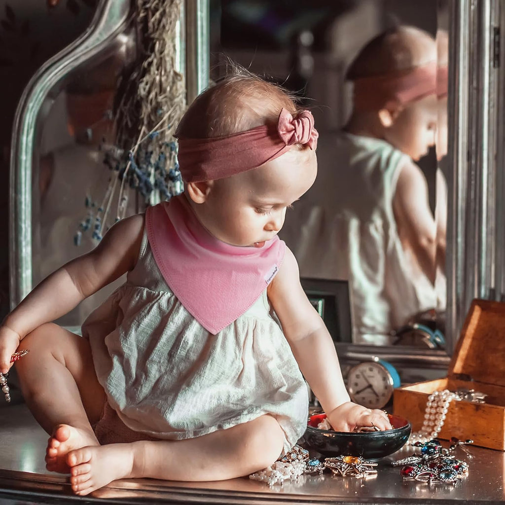 Baby Bandana Drool Bibs for Girls,Super Absorbent Triangle Baby Bibs for Drooling and Teething,100% Cotton Soft for Infant,Newborn 10Pack