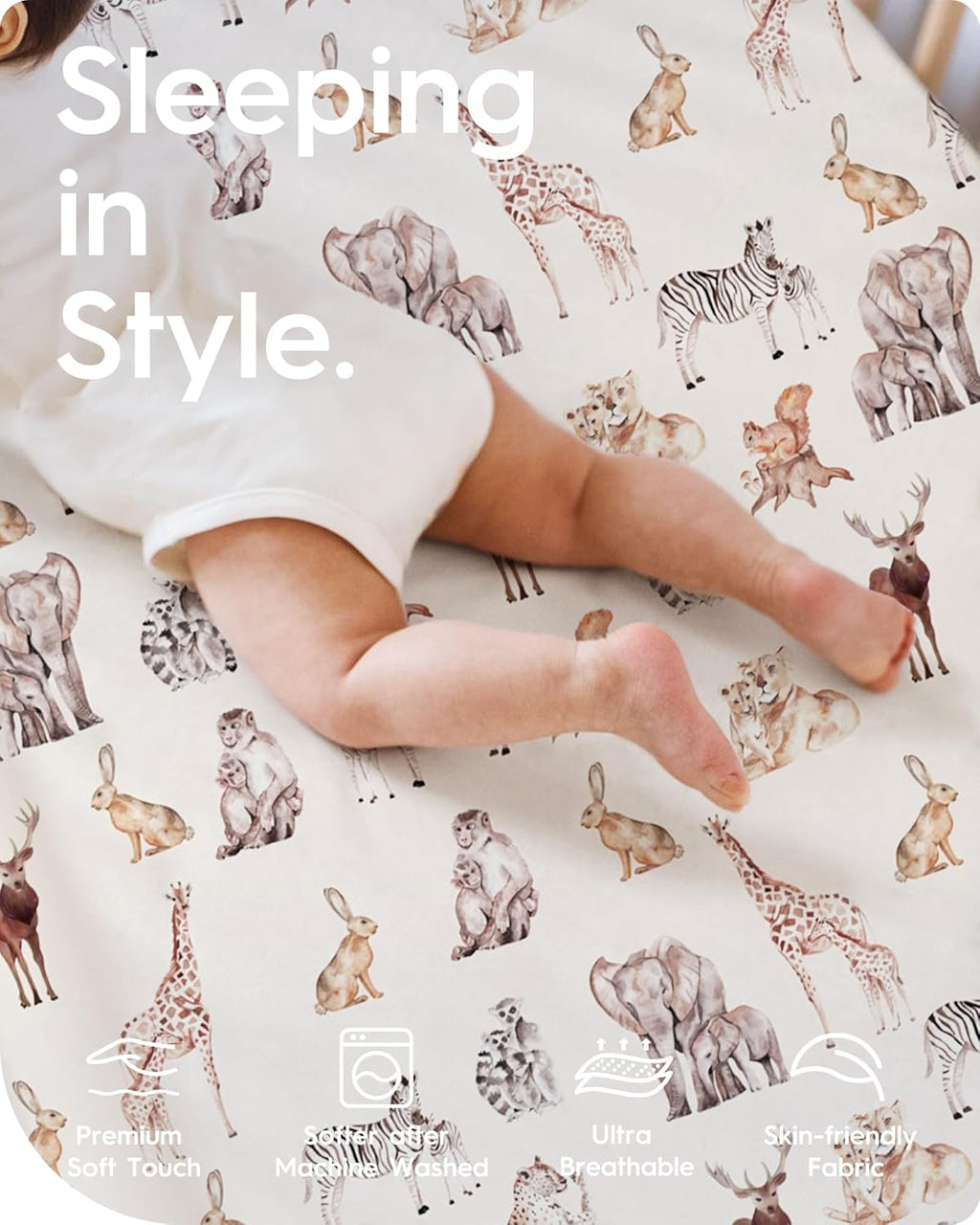 Premium Fitted Baby Boy Crib Sheets for Standard Crib Mattress - Ultra-Soft Jersey Knit Crib Mattress Sheet, Safe and Snug, Durable, Stylish Crib Sheet, 28''x52''x9'' Extra Deep Pocket