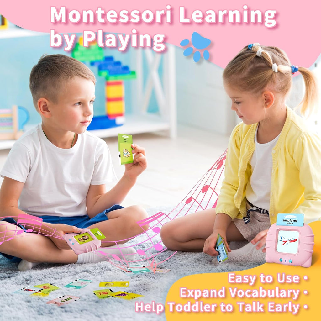 Toddler Toys Bilingual English and Spanish Talking Flash Cards for 1 2 3 4 5 6 Year Old Boys and Girls, Autism Sensory Toys for Autistic Children, Learning Educational Speech 250 Sight Words