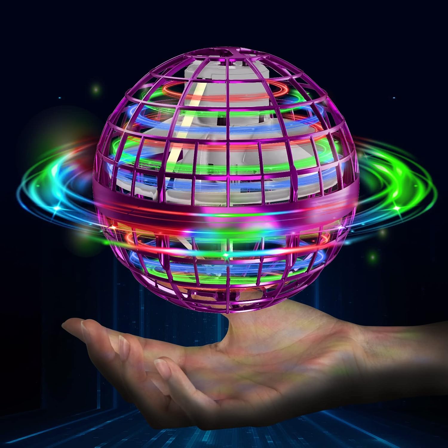 semai Flying Orb Ball Toys, 2023 Cosmic Globe Boomerang Soaring Hover Ball Galactic Fidget Spinner, Hand Mini Drones, Cool Toys Gift for 6 7 8 9 10+ Year Old Boys Girls Teens Indoor Outdoor Toys