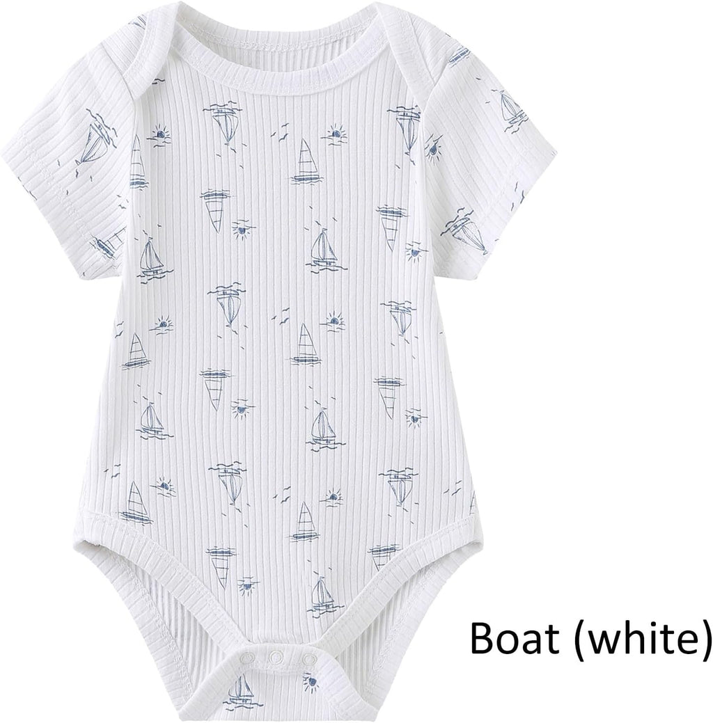 Baby Bodysuit and Pant Set Summer Ribbed Mix Match Infant Boy Girl Clothes Outfits