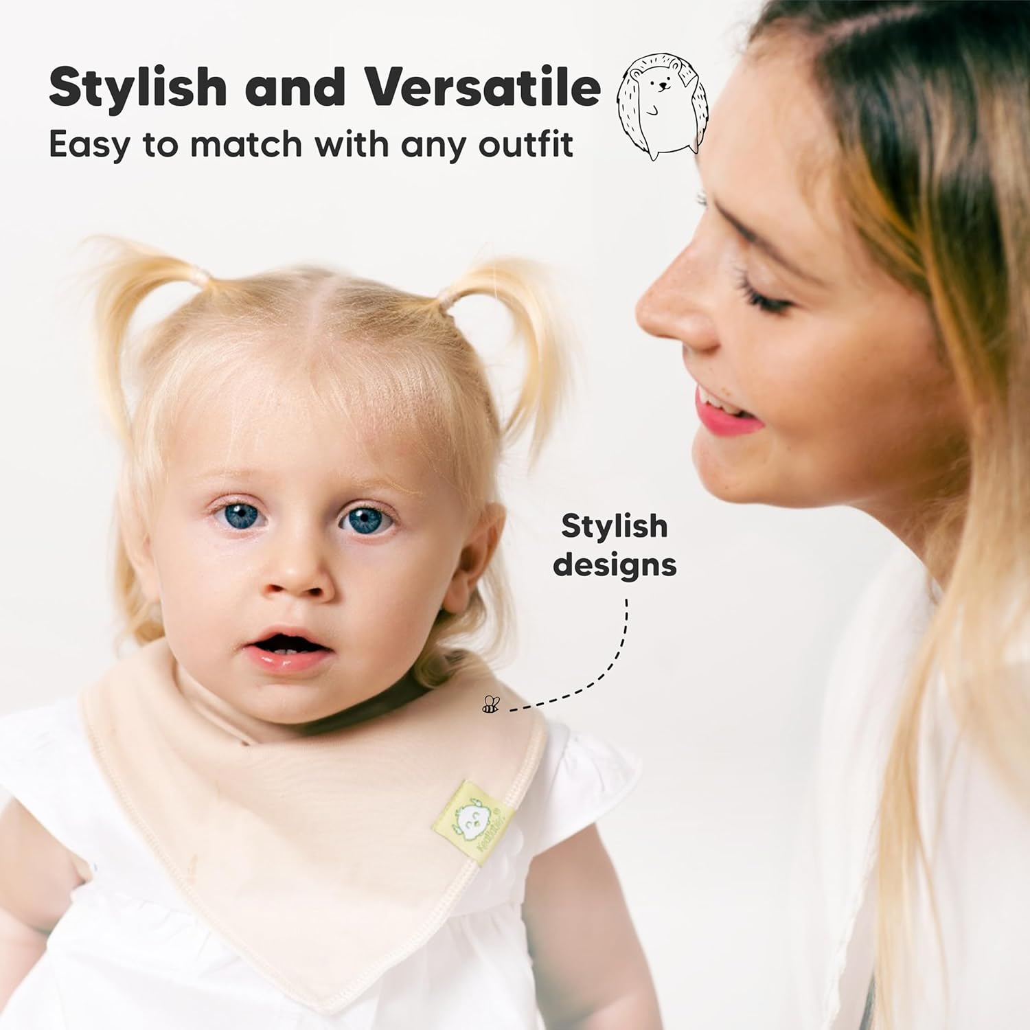 8-Pack Organic Baby Bandana Bibs for Girls - Super Absorbent Triangle Baby Bibs for Drooling and Teething Infant, 100% Cotton Extra Soft for Newborn, Infant 0-36 Months (Muted Pastel)