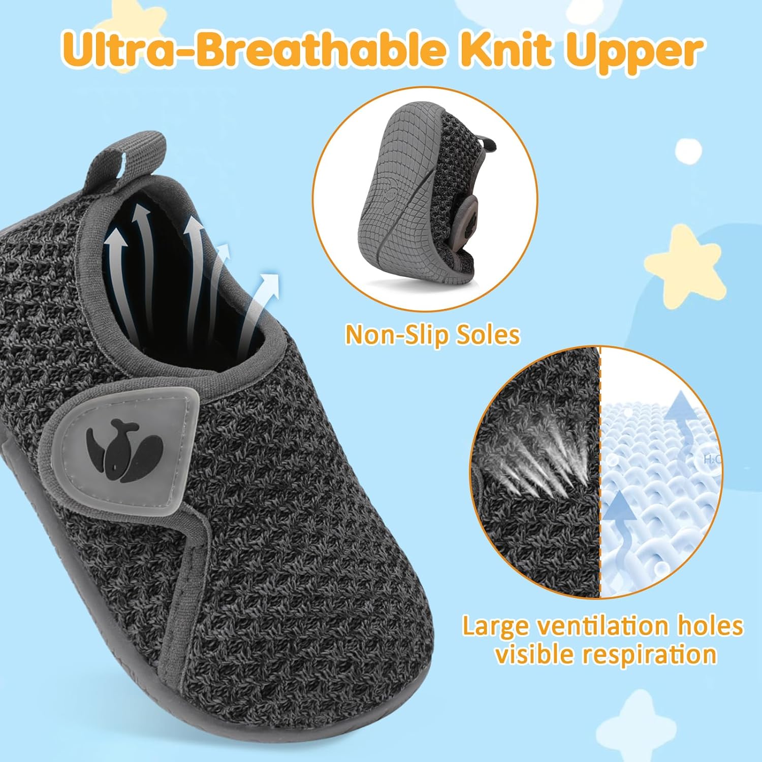 FEETCITY Toddler Walking Shoes Slip On Toddler Shoes Boys Girls Kids Sports Sneakers Casual School Shoes Barefoot Shoes