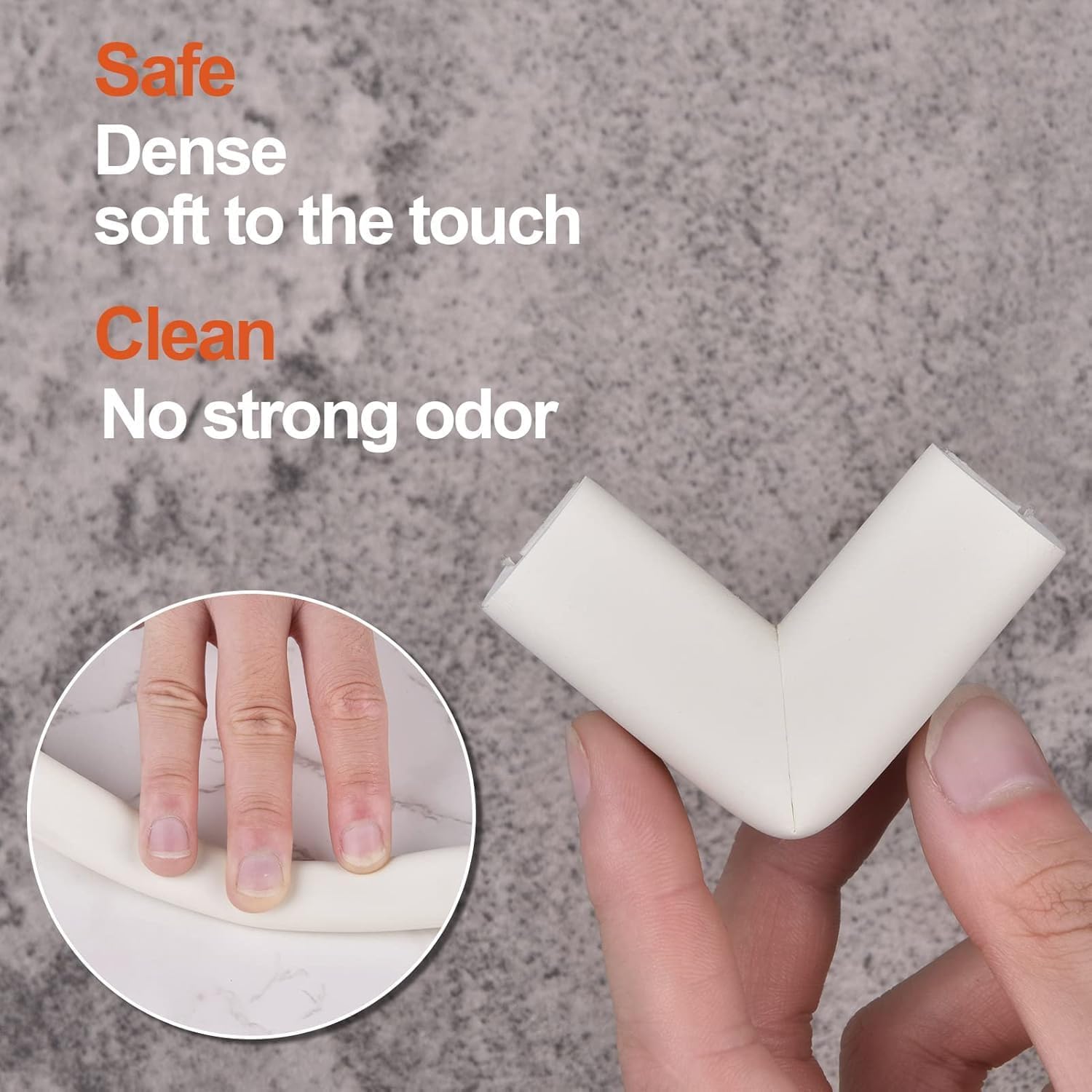 Baby Proofing Edge and Corner Guards, 2 Pack Safety Furniture Bumper with 3M Double-Sided Tape, Child Corner Protector for Fireplace, Table, Stair, Cabinet (Beige White)