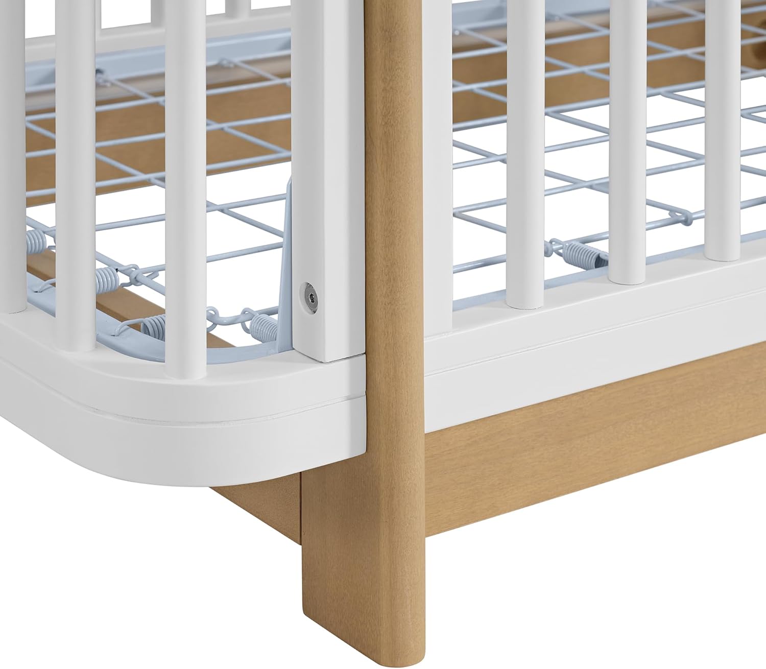 Nurture& The Crib - Baby, Toddler Convertible Crib | Sustainable Non-Toxic Materials | 3 Adjustable Heights - Grows with Your Baby (Classic, White)