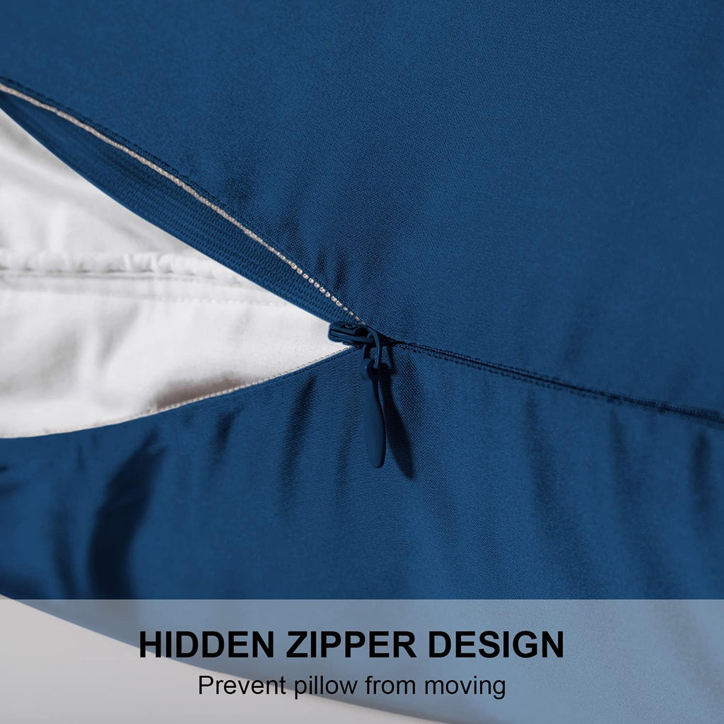 Mulberry Silk Pillowcase for Hair and Skin,Queen Size Cooling Silk Pillow Case with Hidden Zipper,Allergen Proof Dual Sides Soft Breathable Smooth Silk Pillow Cover for Women(Queen,Gem Blue)