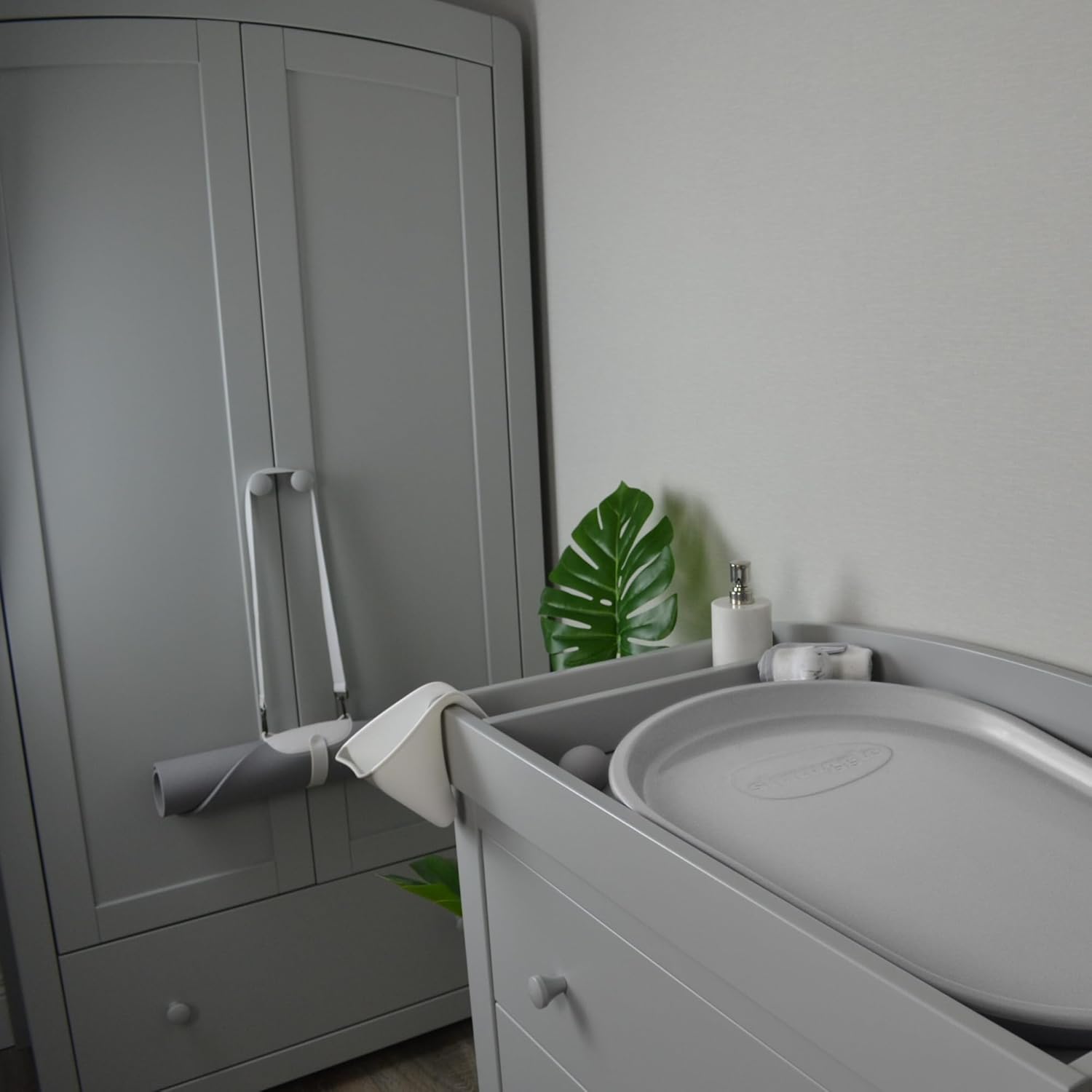 Squishy Changing Mat - Baby Changing Diaper Pad, Wipeable Easy-to-Clean Nappy Station, Warm-to-Touch Surface, Non-Slip Base, No Covers Needed - Grey