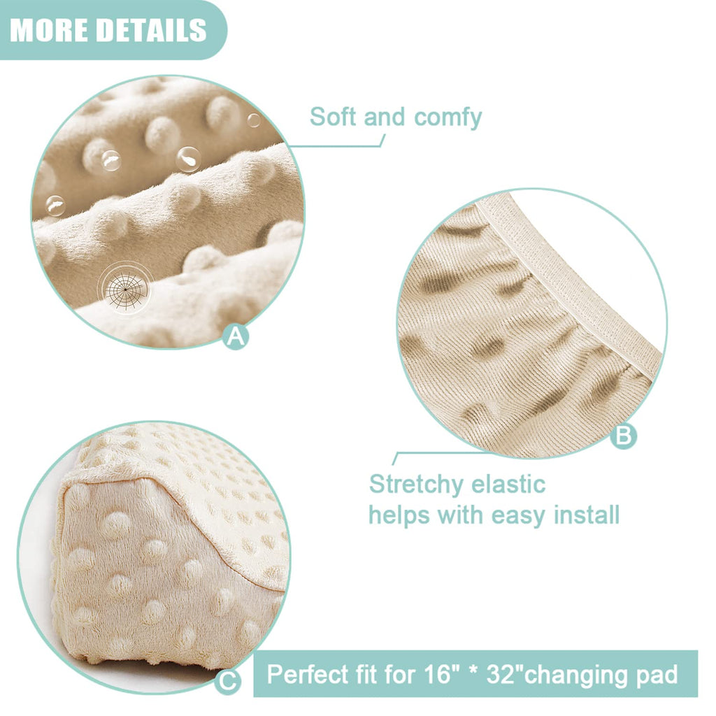 Owlowla Changing Pad Cover,Soft Minky Dots Changing Table Sheets for Baby Boy and Girl 2Pack (Pink&Cream)