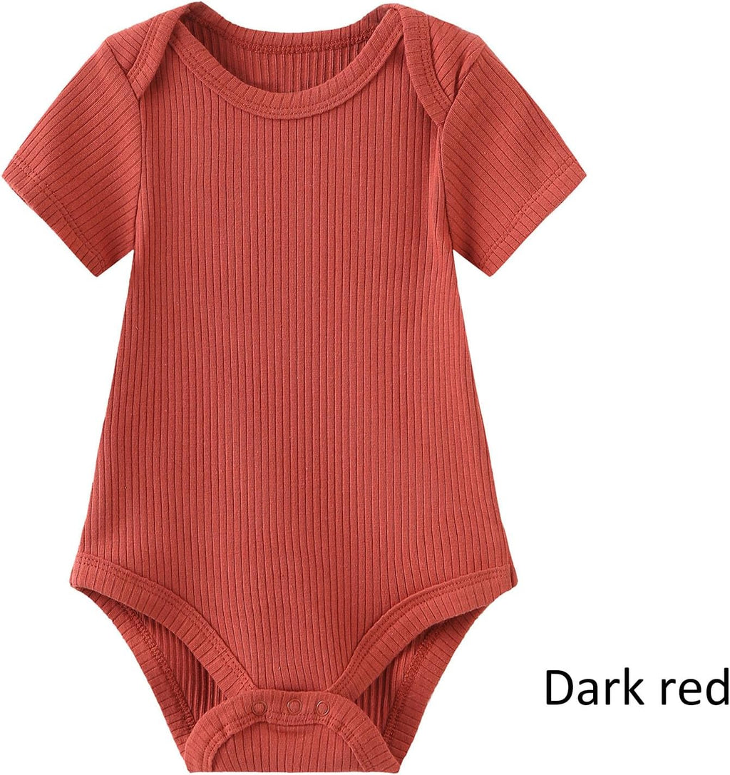Baby Bodysuit and Pant Set 6-pcs Ribbed Soft Infant Boy Girl Clothes Outfits