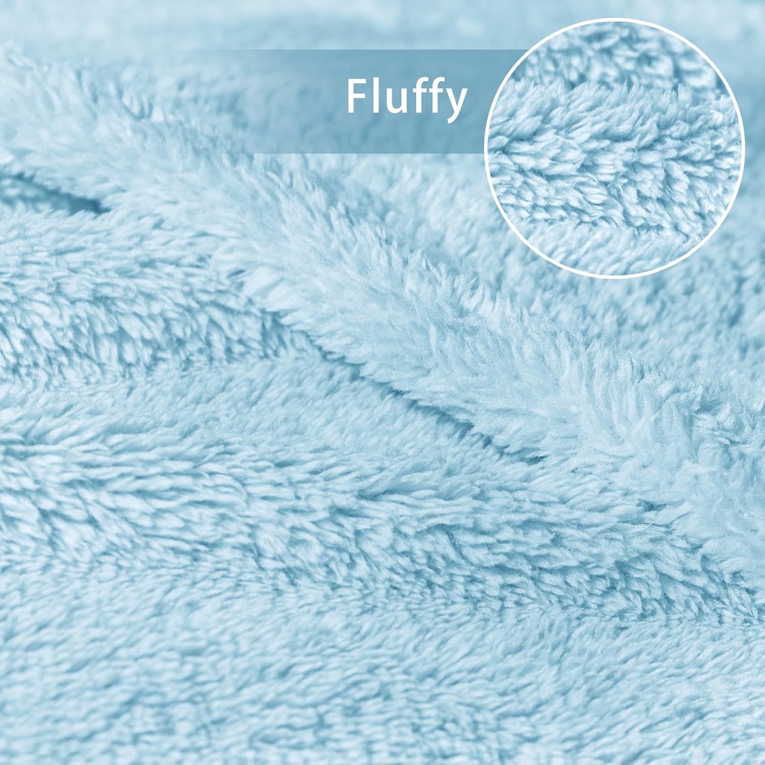Exclusivo Mezcla Twin Size Flannel Fleece Blanket, Super Soft Velvet Plush Bed Blanket, Fuzzy Cozy and Warm for All Seasons, 60x80 Inches, Light Blue