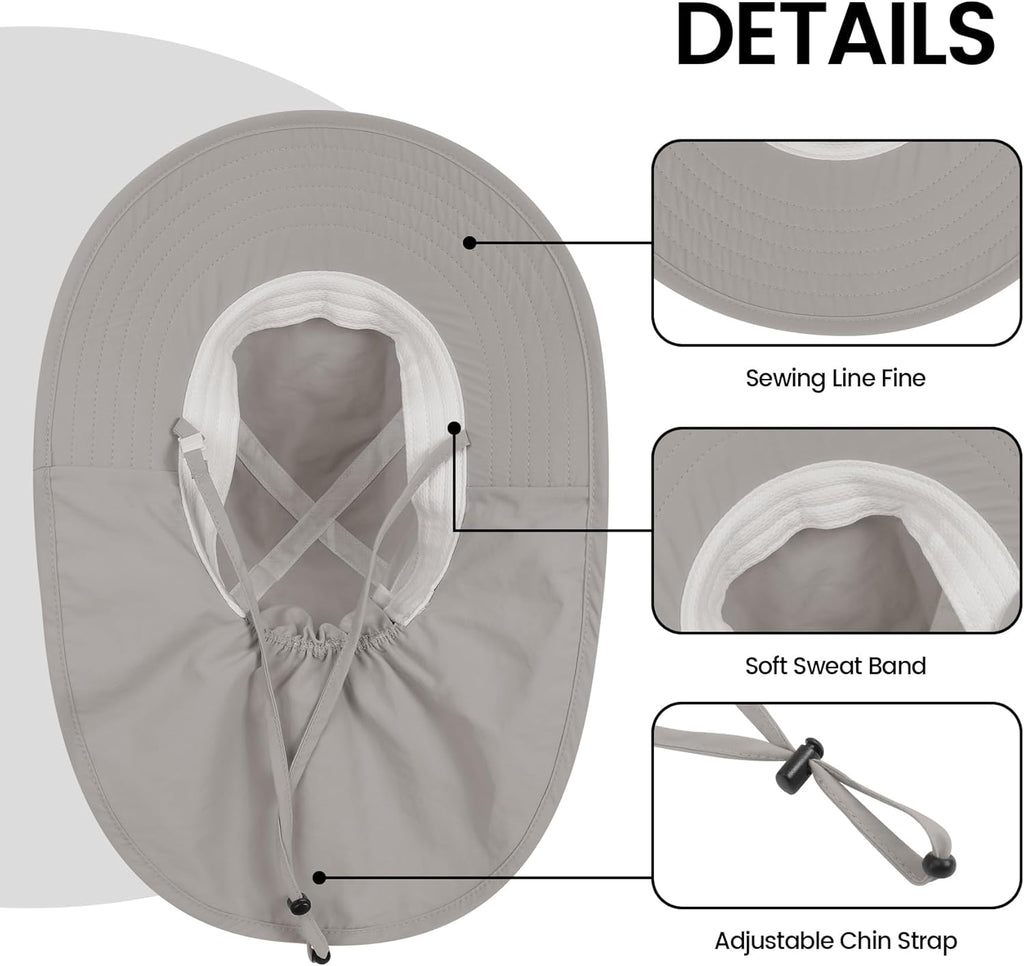 Baby Sun Hat with Neck Flap for Sun Protection Toddler Beach Hat UPF 50+ Outdoors 0-6 Years Boys Girls