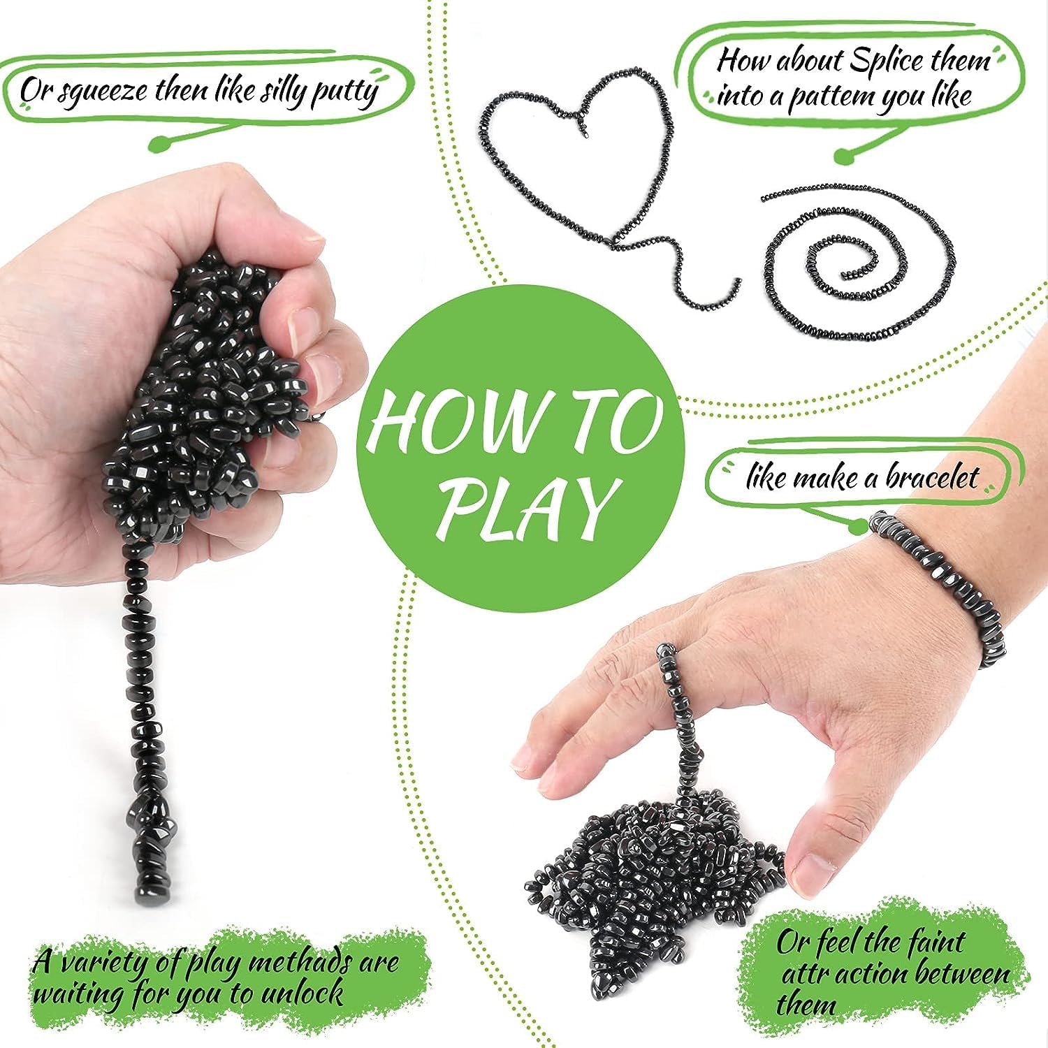 1100pcs Ferrite Putty, fidget toys, Fidget Toys Adults, Desk Fidgets Toys for Office Stress/Anxiety Relief,Adults gifts