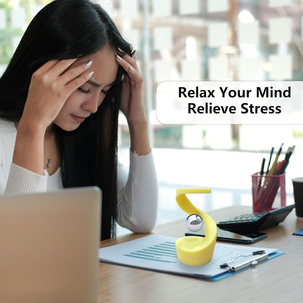 Kinetic Spinning Desk Toys,Rotating Left and Right,with a Unique Visual Illusion,Keep Focus,Relieve Stress,Executive Desk Toy Gifts for Adult Teen Children-Yellow