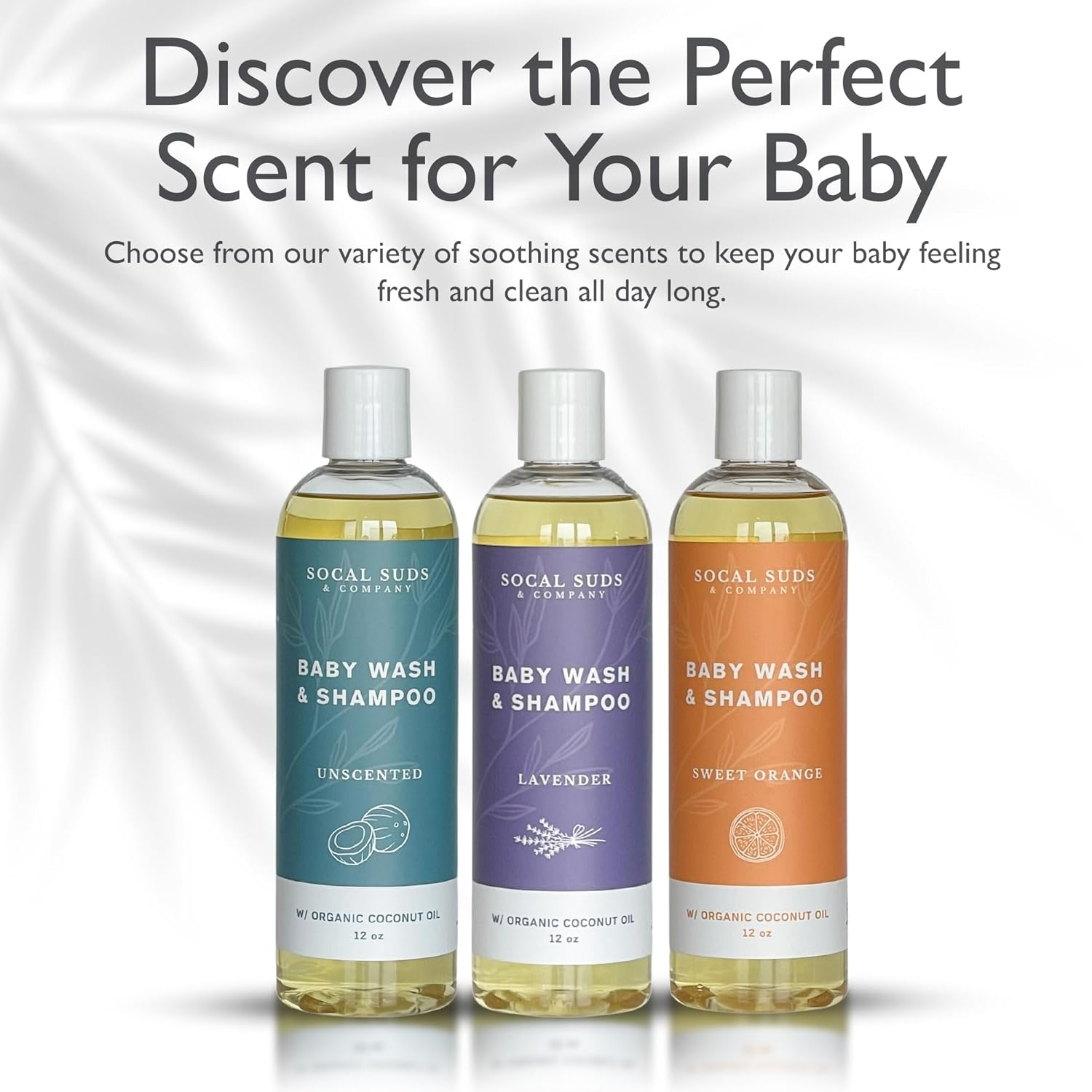 SoCal Suds & Company Baby Shampoo & Body Wash, 2-in-1 Organic Gel-Gentle Castile Soap with Vitamin-Infused Oils & Botanicals - Natural Care for Sensitive Skin Hypoallergenic - 12oz Sweet Orange 2-Pack