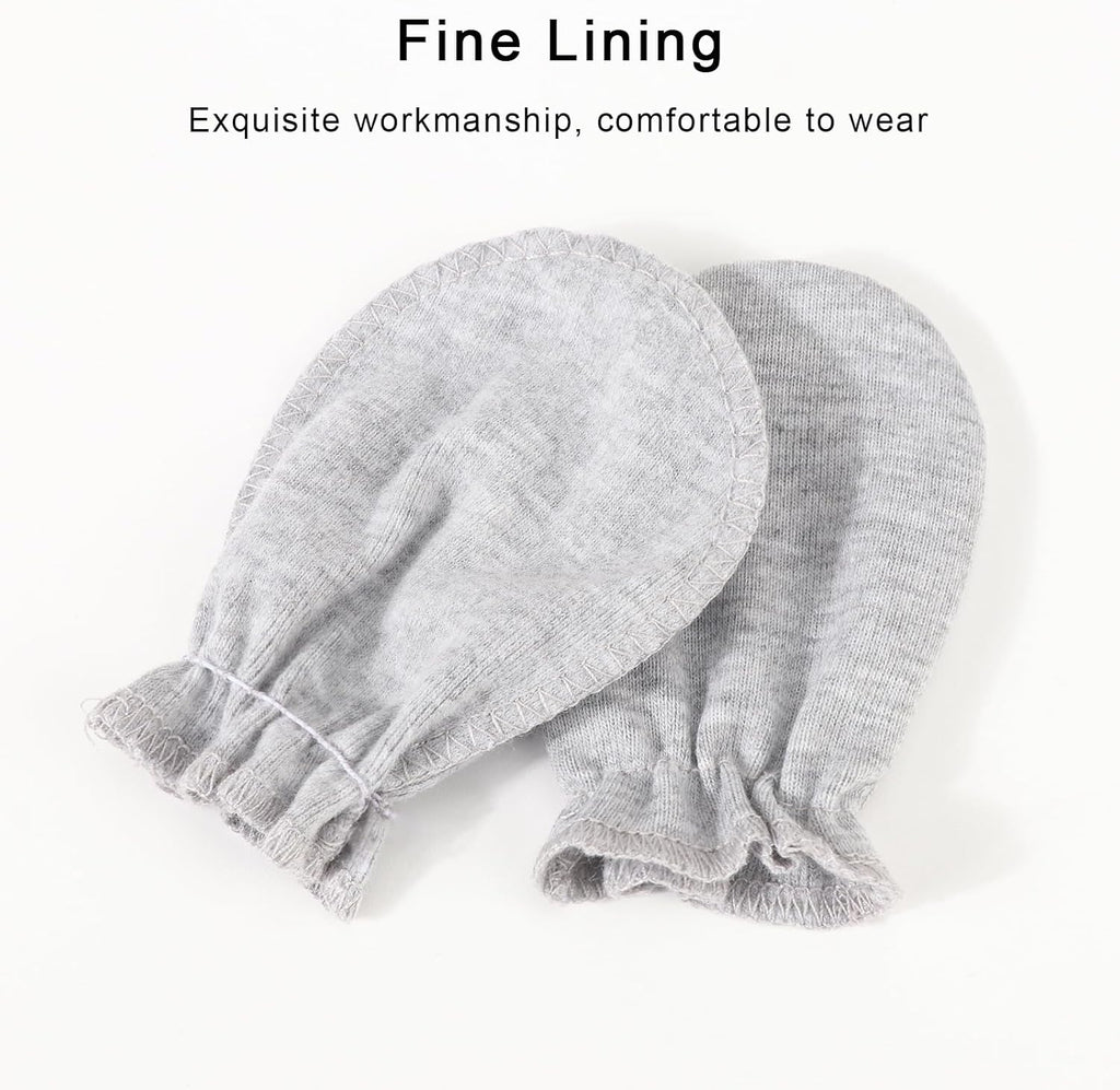 Newborn Baby Mittens No Scratch Cotton Elastic Wrist Gloves Infant Toddler Mittens for Baby Boy Girl 0-6 Months