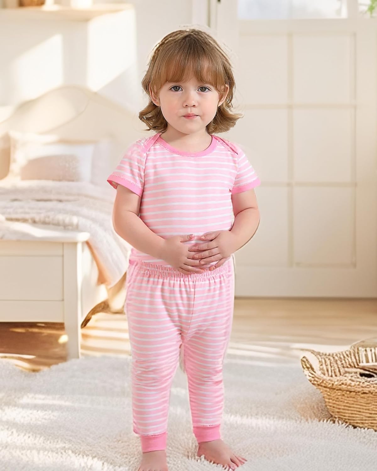 NZRVAWS Newborn Baby Boy Girl Clothes Unisex Infant Romper Pants Set Hat 4-Pack Outfits 0-12 Months 16 Pieces Toddler