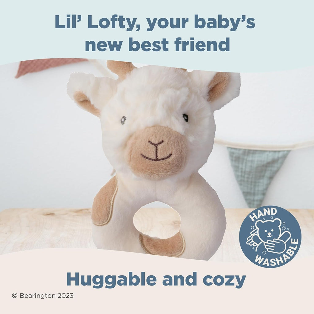 Bearington Collection Lil' Lofty 5.5 in Giraffe Baby Rattle - Plush Rattles Gift for Newborn
