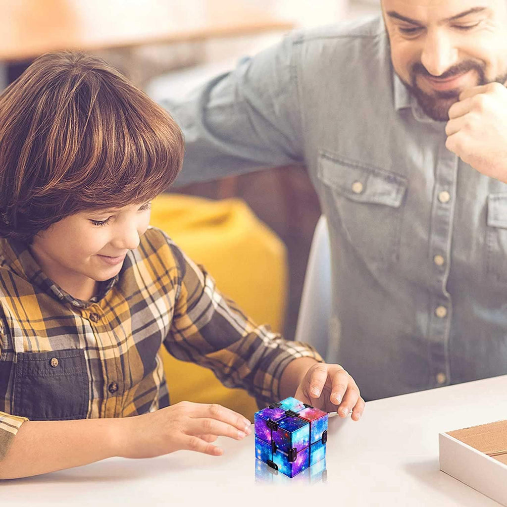 4 Pack Infinity Cube Fidget Toy, Fidgeting Game for Adults, Cool Mini Gadget Best for Stress and Anxiety Relief and Kill Time for ADD/ADHD/OCD A